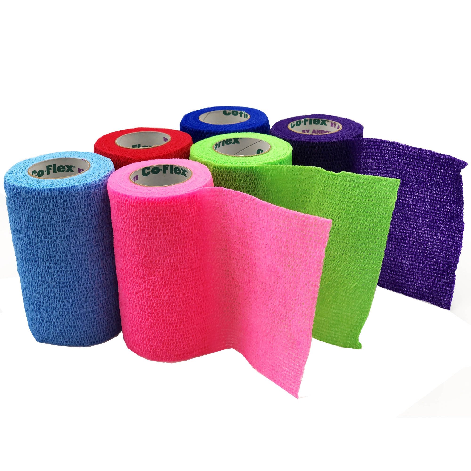 Cohesive Bandage Co-Flex®·Med 3 Inch X 5 Yard Self-Adherent Closure Neon Pink / Blue / Purple / Light Blue / Neon Green / Red NonSterile 16 lbs. Tensile Strength