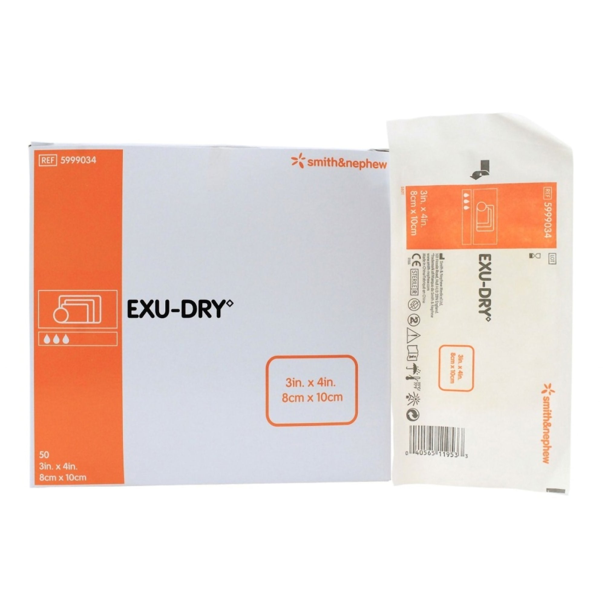 Super Absorbent Dressing EXU-DRY Anti-Shear 3 X 4 Inch Rectangle