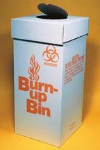 Biohazard Waste Box Burn-up Bin™ White Box Cardboard / Polyethylene 12 X 12 X 27 Inch