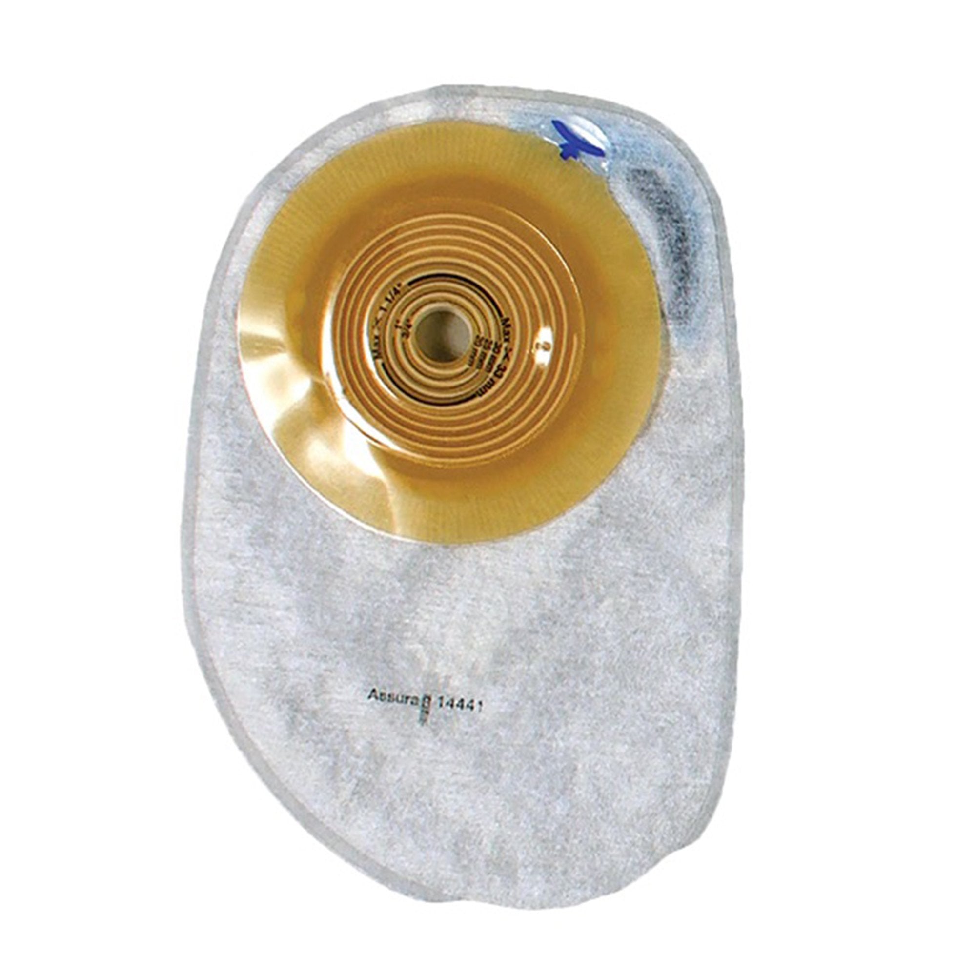 Ostomy Pouch Assura® One-Piece System 7 Inch Length Convex Light, Pre-Cut 7/8 Inch Stoma Closed End
