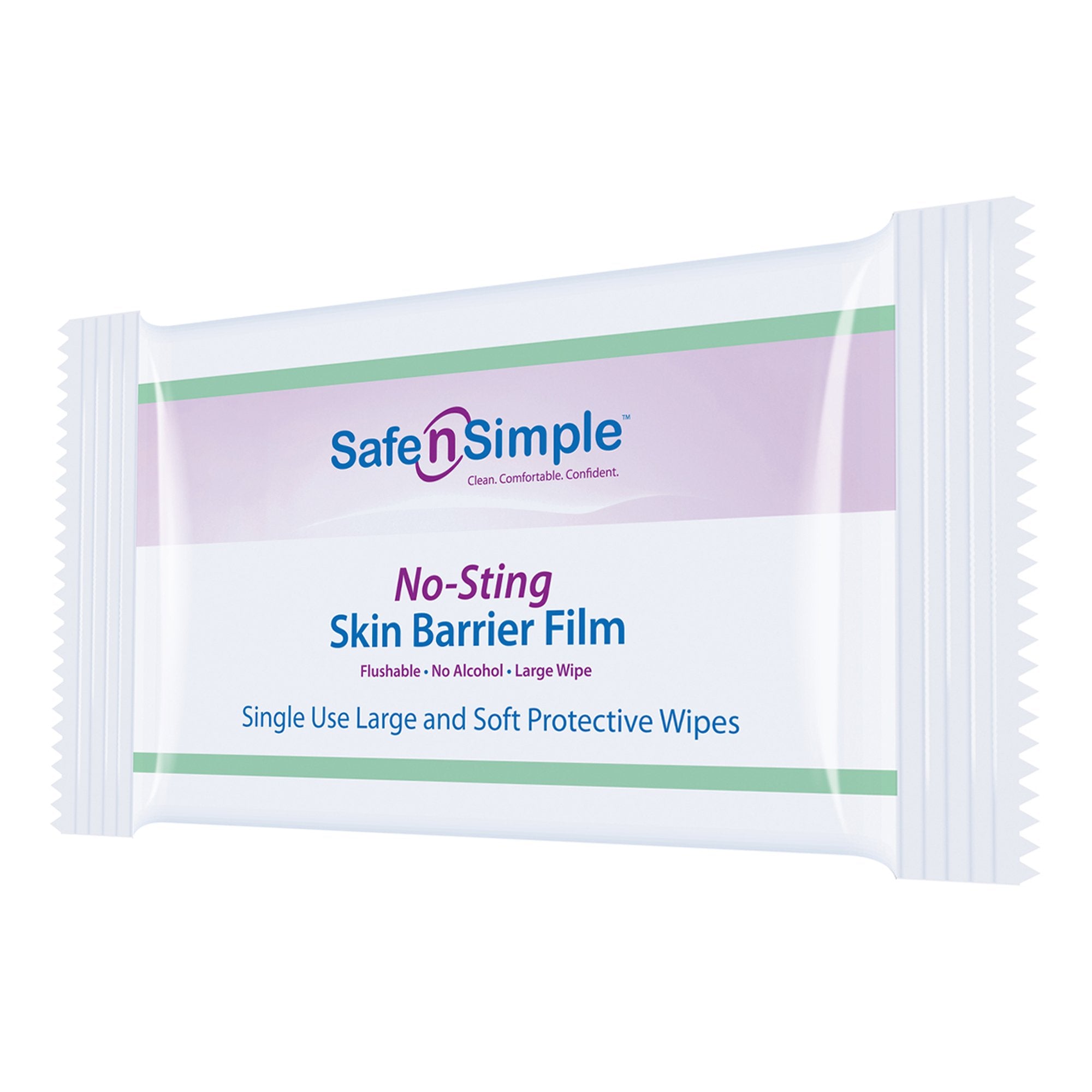 Skin Barrier Wipe Safe N Simple™ No-Sting 60% / 20% Strength Purified Water / Polyvinylpyrrolidone / Glycerin / Propylene Glycol Individual Packet Large NonSterile