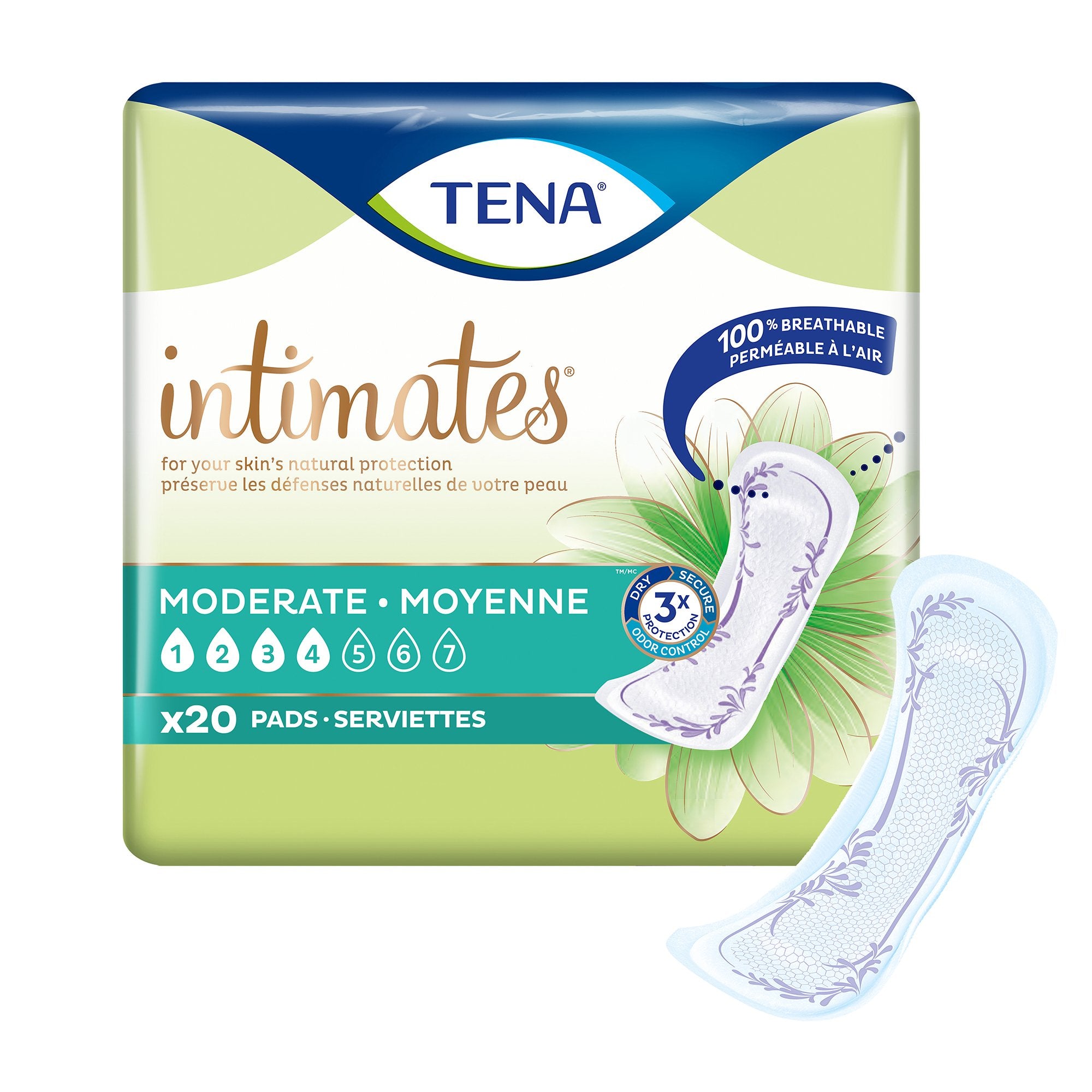 Bladder Control Pad TENA® Sensitive Care Moderate 11 Inch Length Moderate Absorbency Dry-Fast Core™ One Size Fits Most