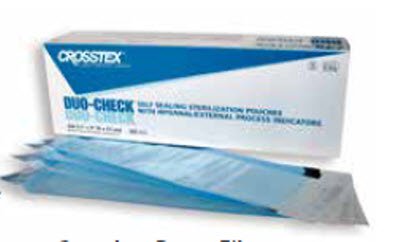 Sterilization Pouch Duo-Check® Ethylene Oxide (EO) Gas / Steam 2-1/4 X 4-1/2 Inch Transparent / Blue Self Seal Paper / Film