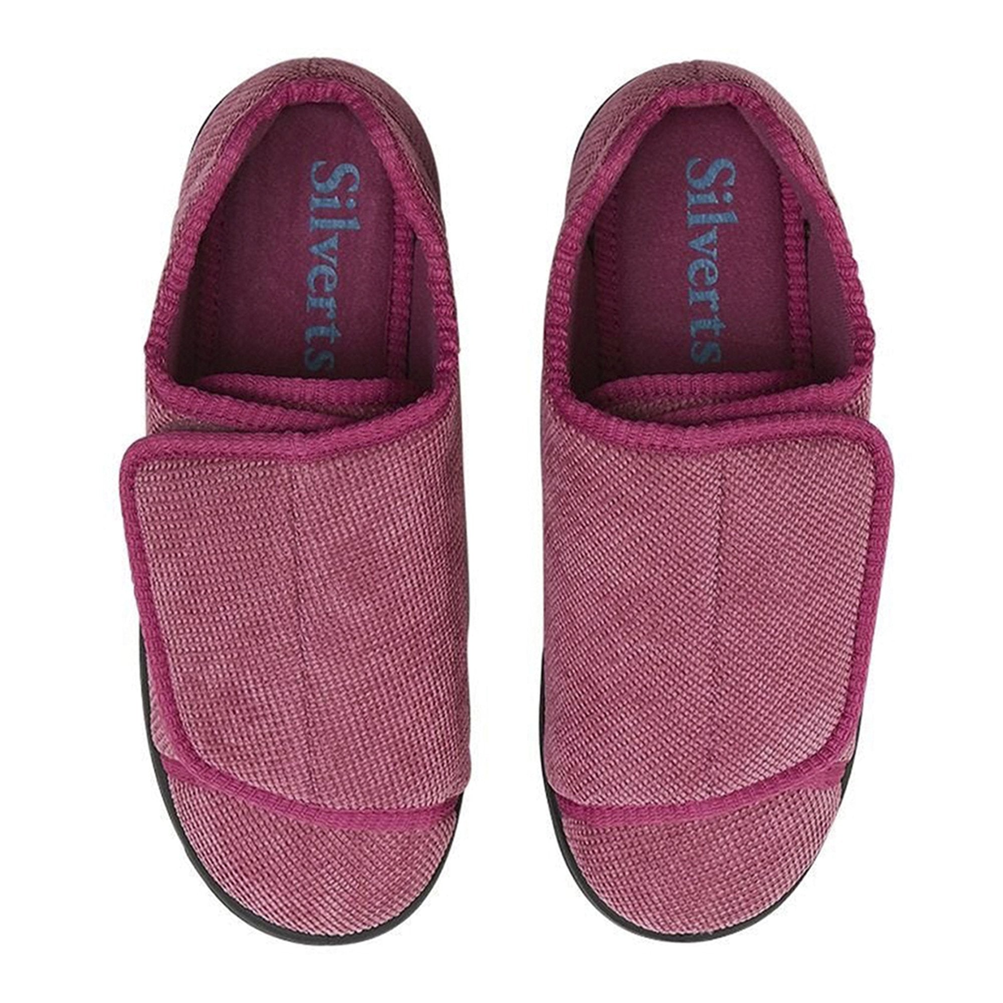 Slippers Silverts® Size 7 / 2X-Wide Dusty Rose Easy Closure
