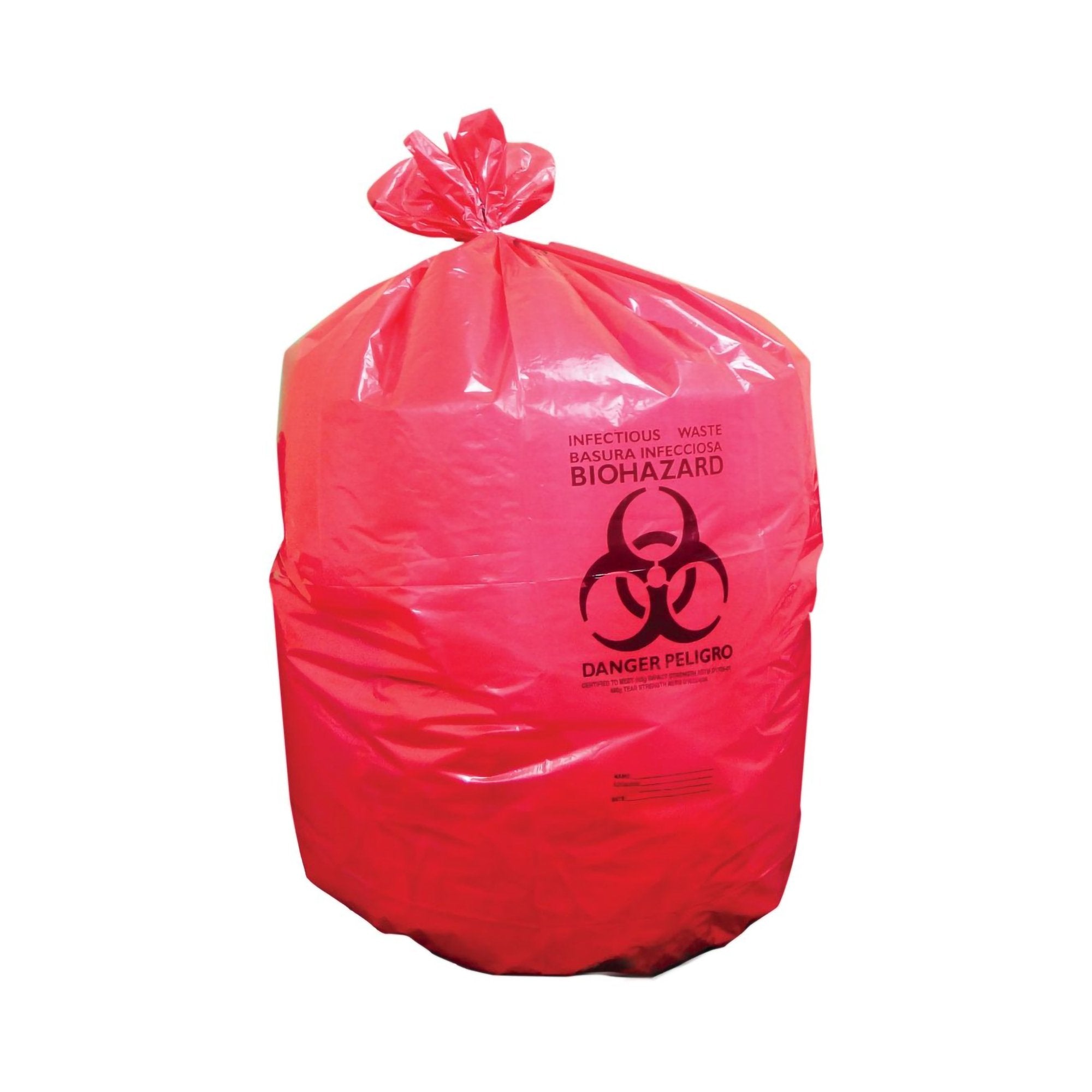 Infectious Waste Bag 40 to 45 gal. Red Bag Plastic 40 X 46 Inch