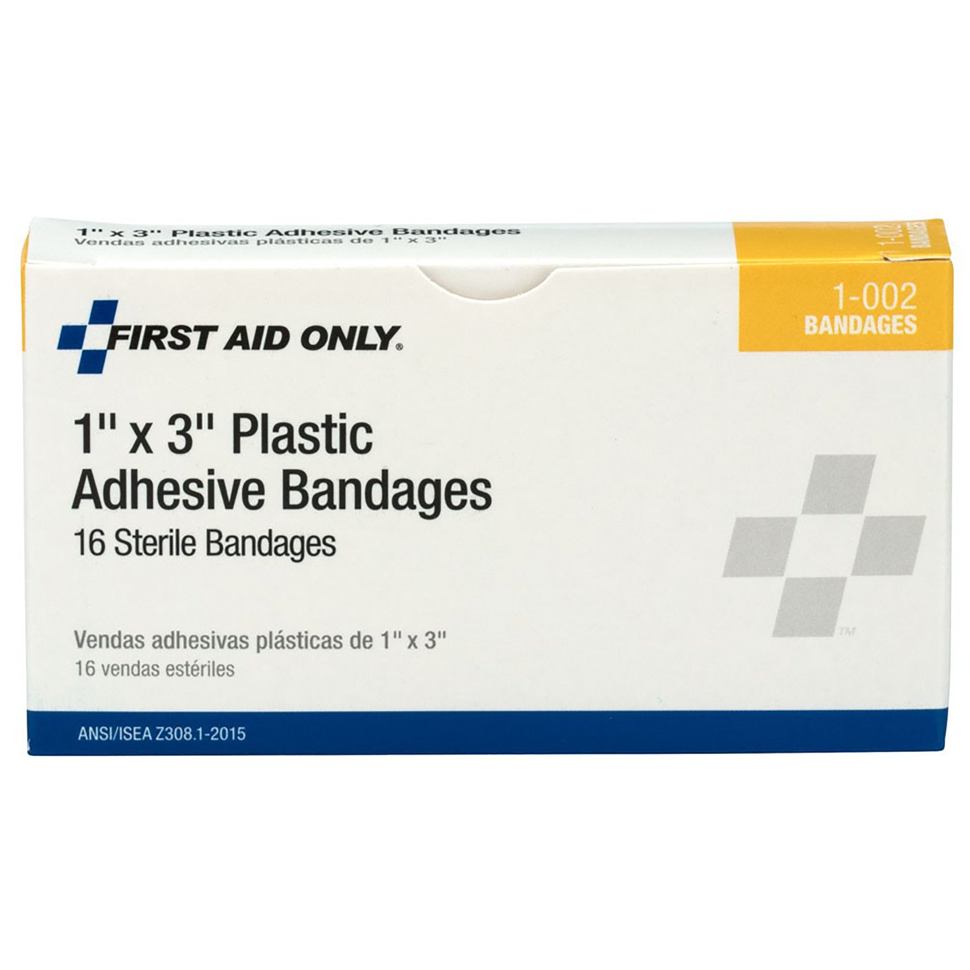 Adhesive Strip First Aid Only™ 1 X 3 Inch Plastic Rectangle Tan Sterile