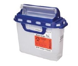 Pharmaceutical Waste Container Recykleen™ White Base 12 H X 12 W X 4-4/5 D Inch Horizontal Entry 1.35 Gallon