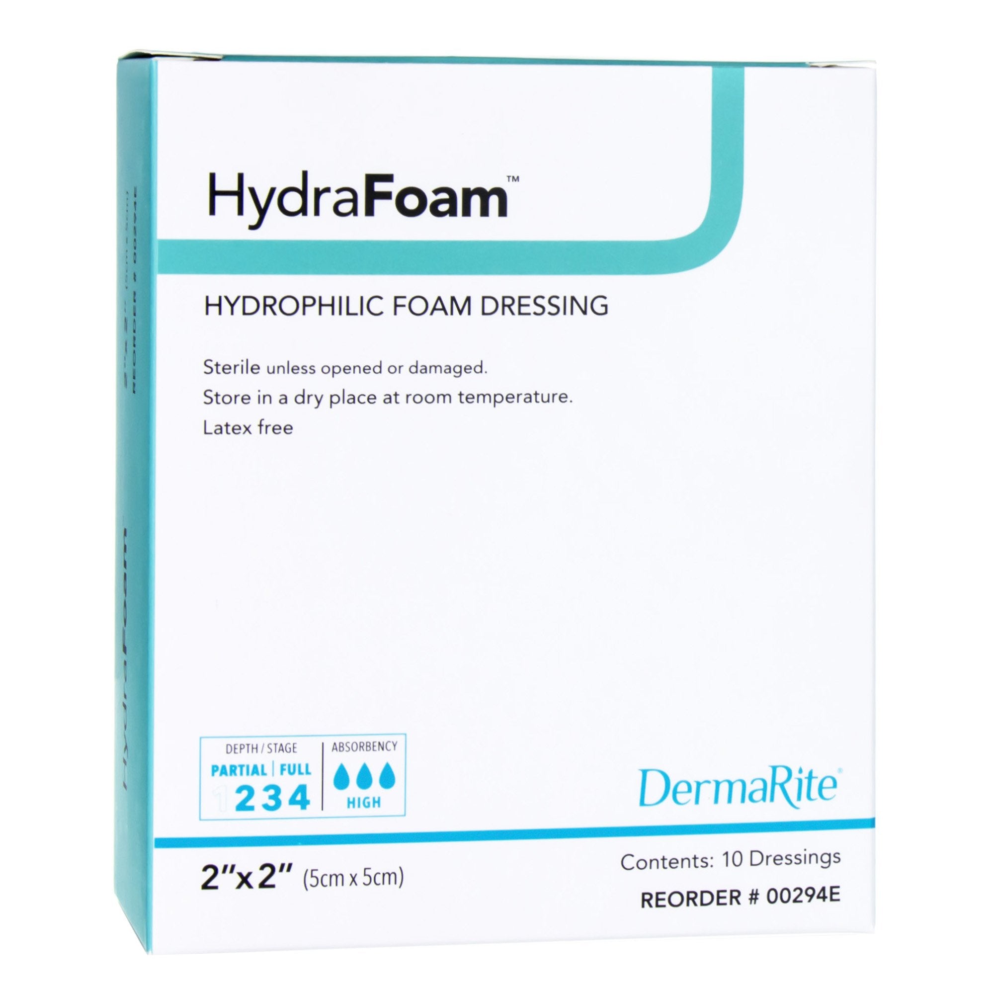 Foam Dressing HydraFoam™ 2 X 2 Inch Without Border Waterproof Backing Nonadhesive Square Sterile