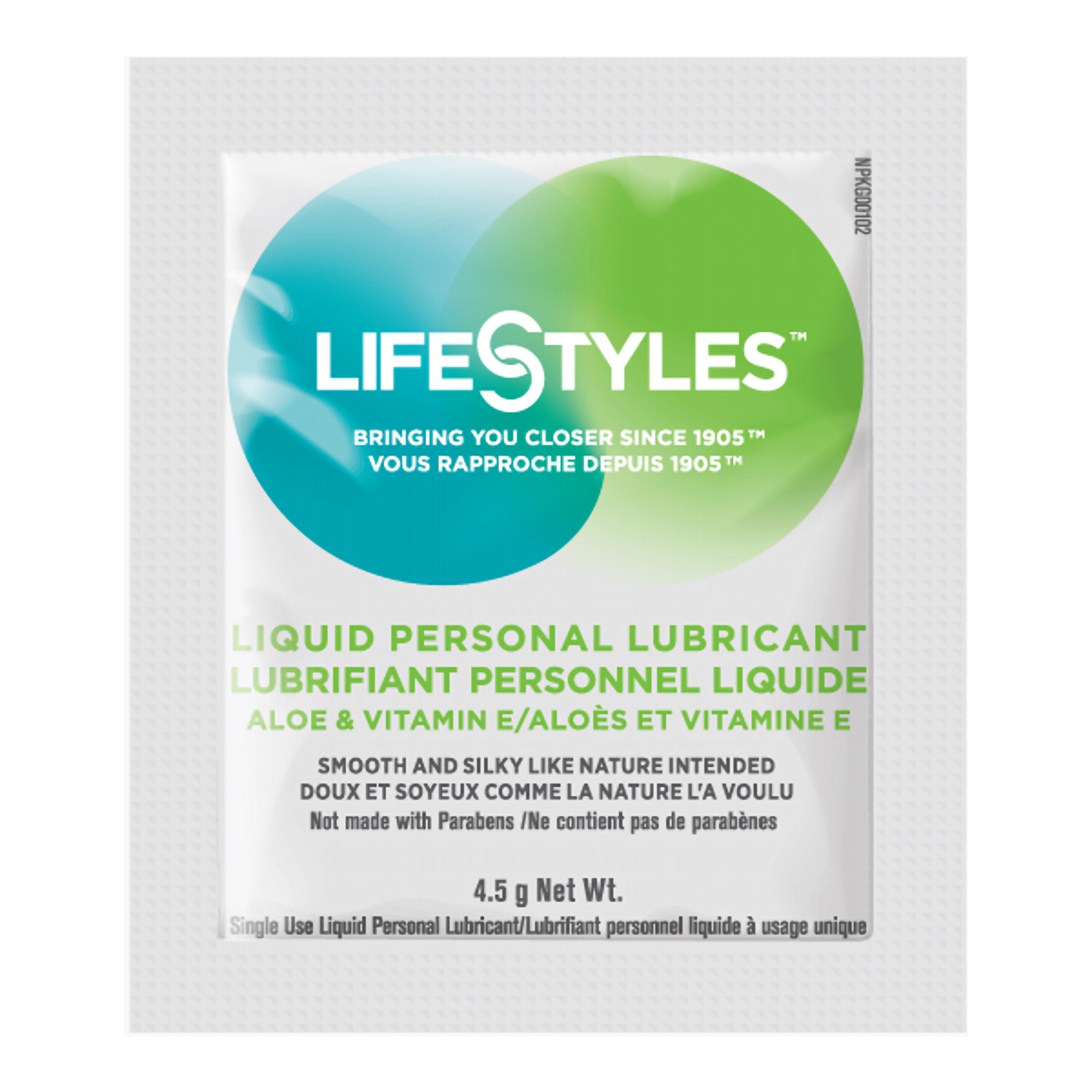Personal Lubricant Lifestyles® 4.5 Gram Individual Packet
