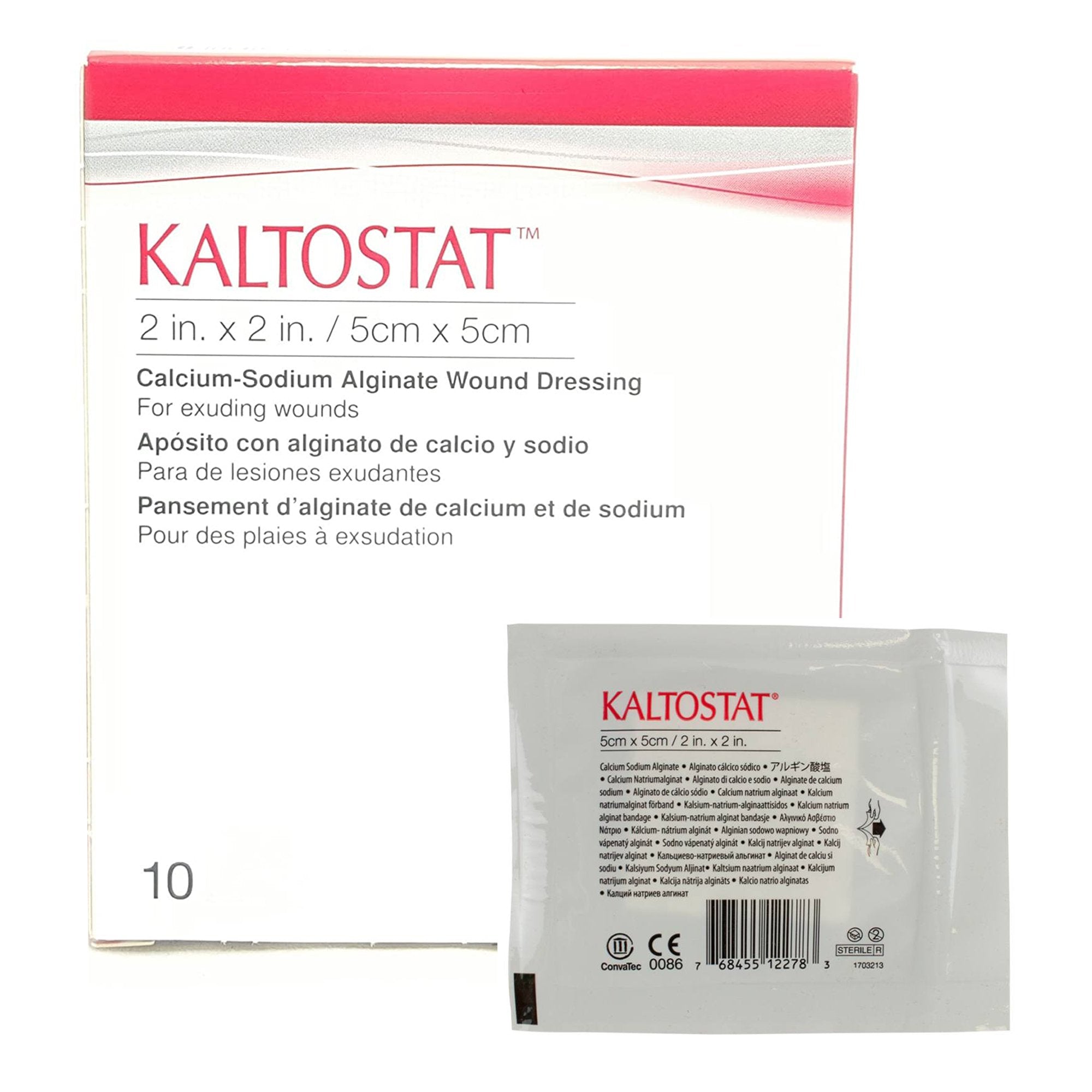 Alginate Dressing Kaltostat® 2 X 2 Inch Square