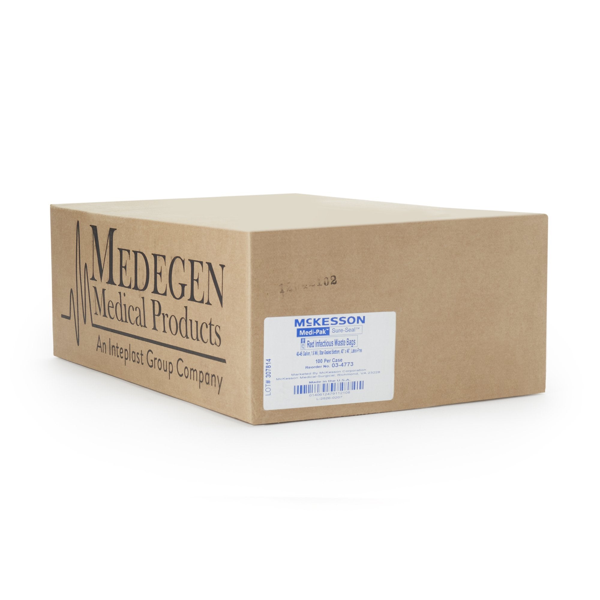 Infectious Waste Bag McKesson 40 to 45 gal. Red Bag LLDPE 40 X 46 Inch