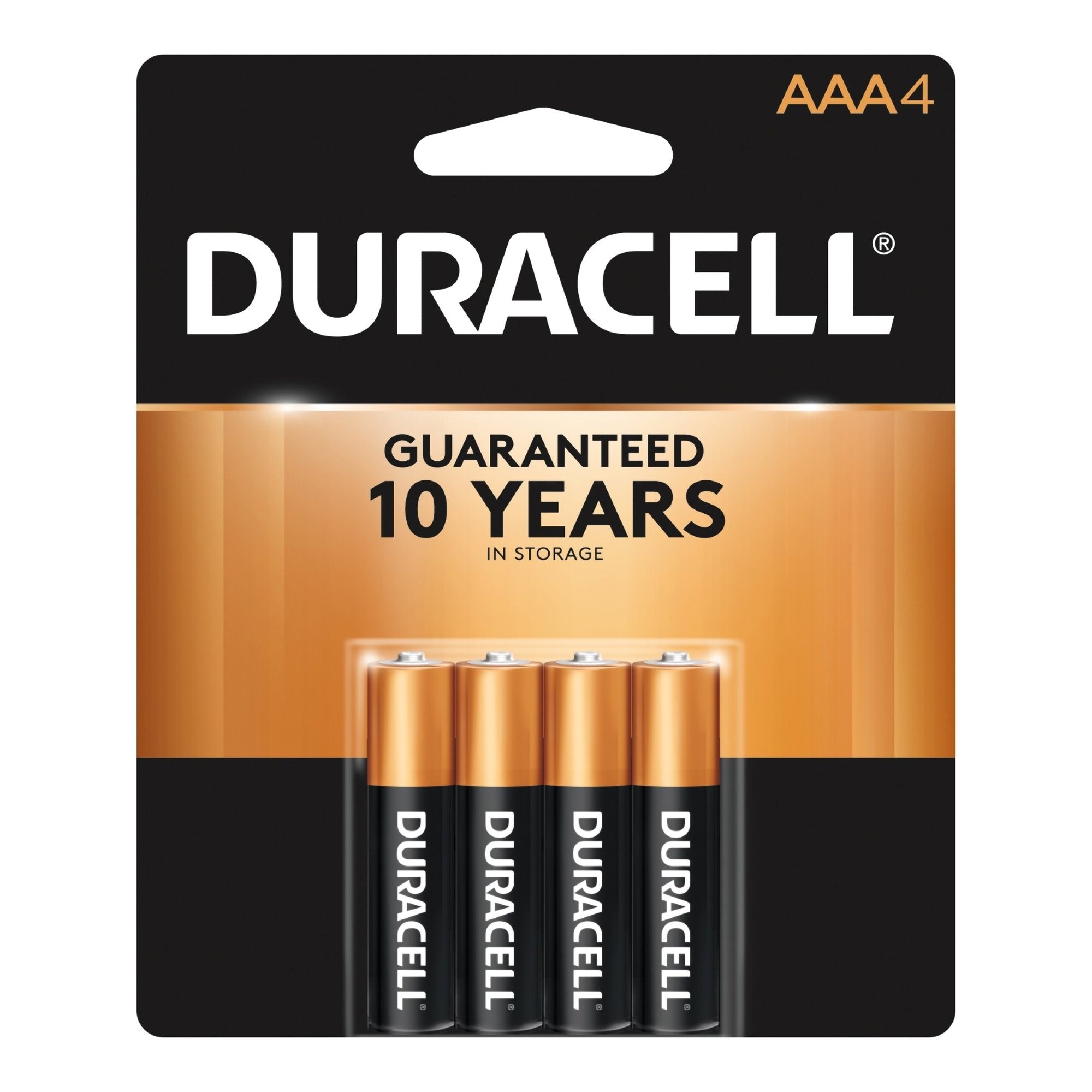 Alkaline Battery Duracell® Coppertop® AAA Cell 1.5V Disposable 4 Pack