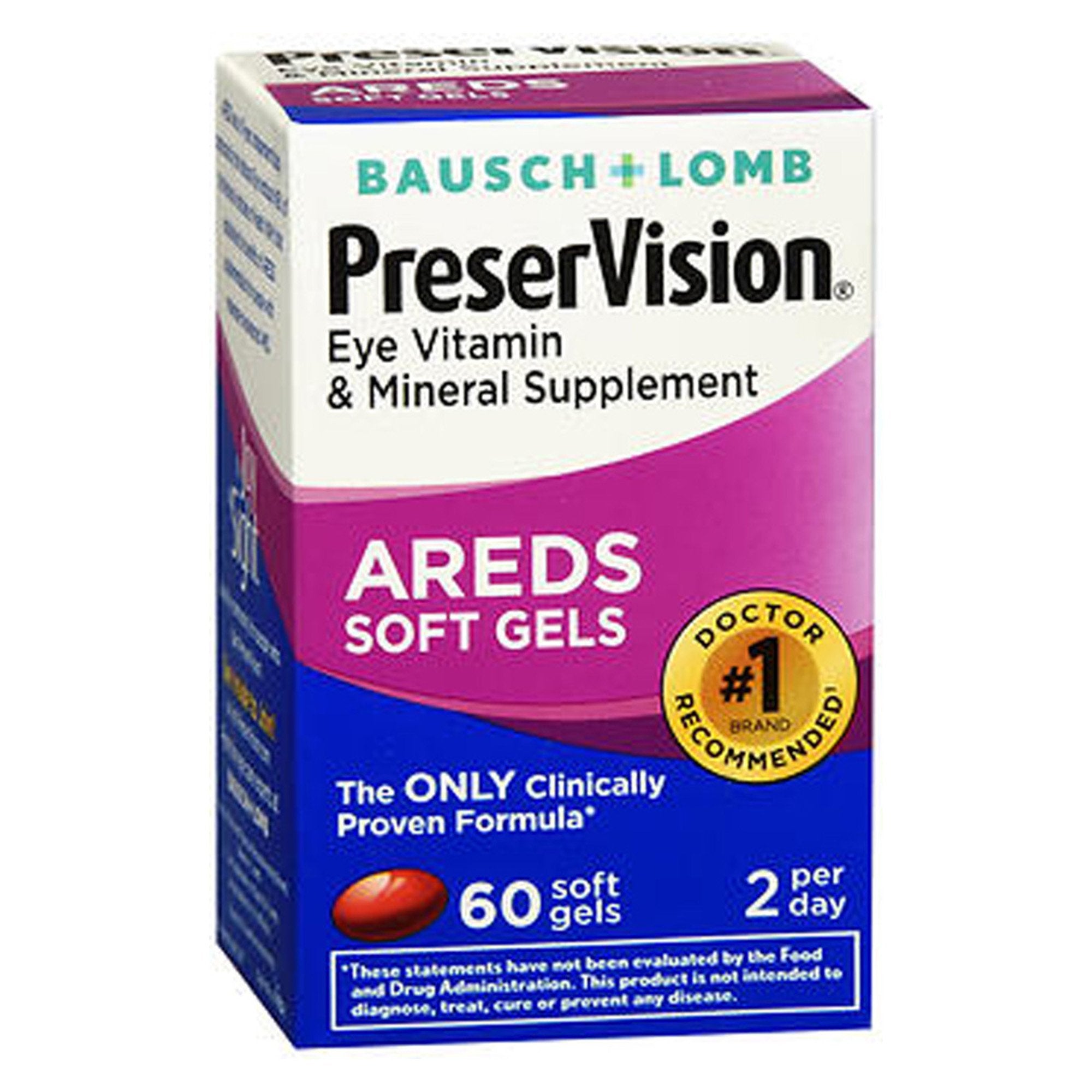 Multivitamin Supplement PreserVision® Vitamin A / Vitamin E / Ascorbic Acid 14320 IU - 200 IU - 226 mg Strength Softgel 60 per Box
