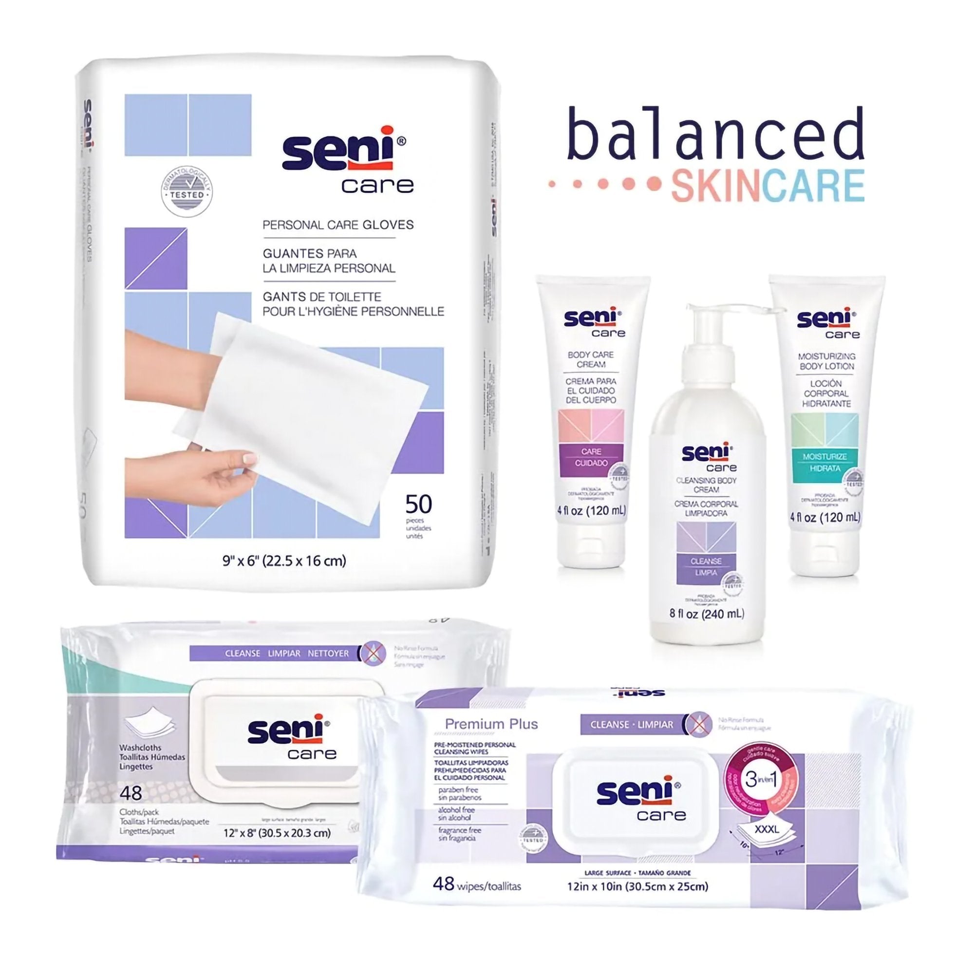 Personal Cleansing Wipe Seni® Care Soft Pack Unscented 48 Count