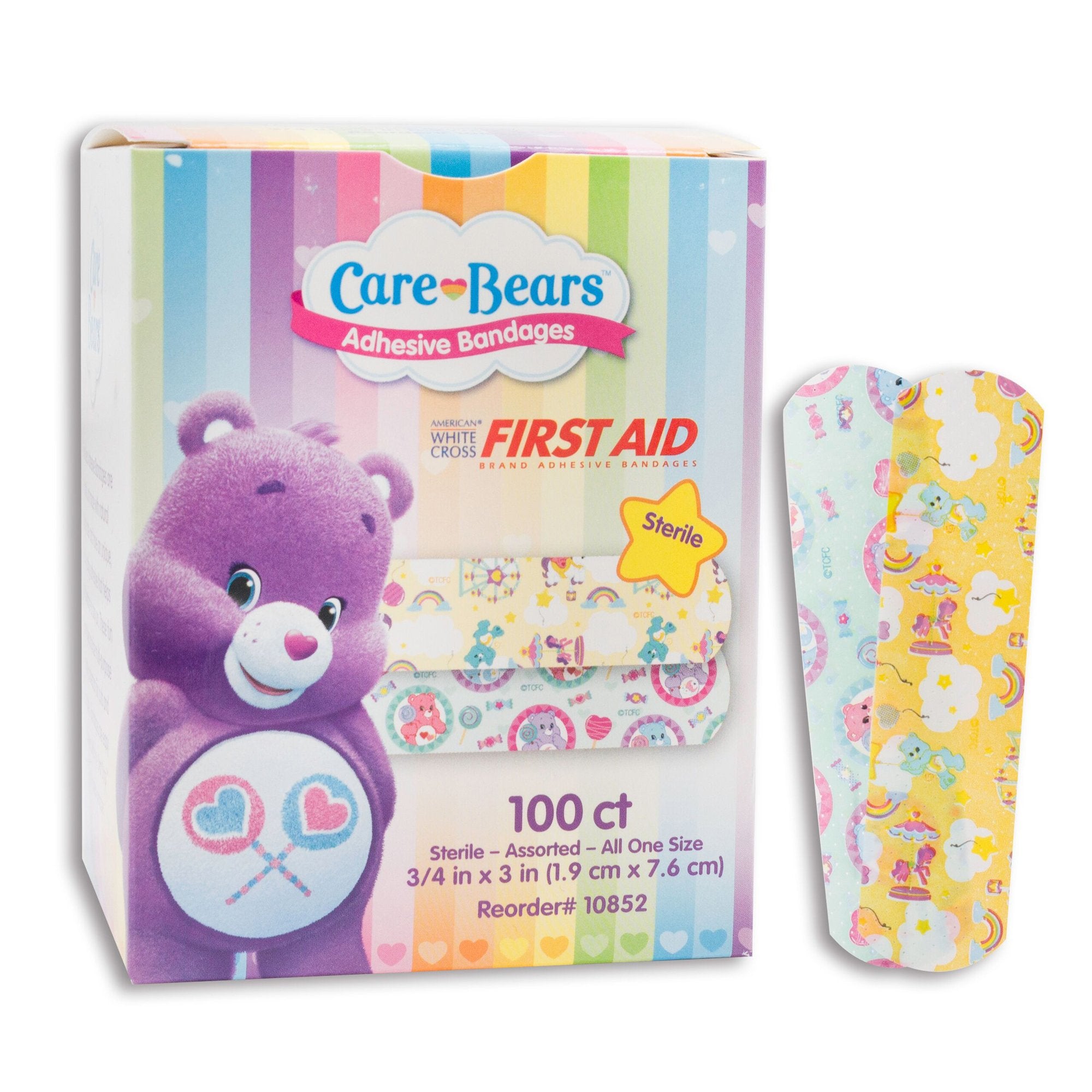 Adhesive Strip American® White Cross Stat Strip® 3/4 X 3 Inch Plastic Rectangle Kid Design (Care Bears) Sterile