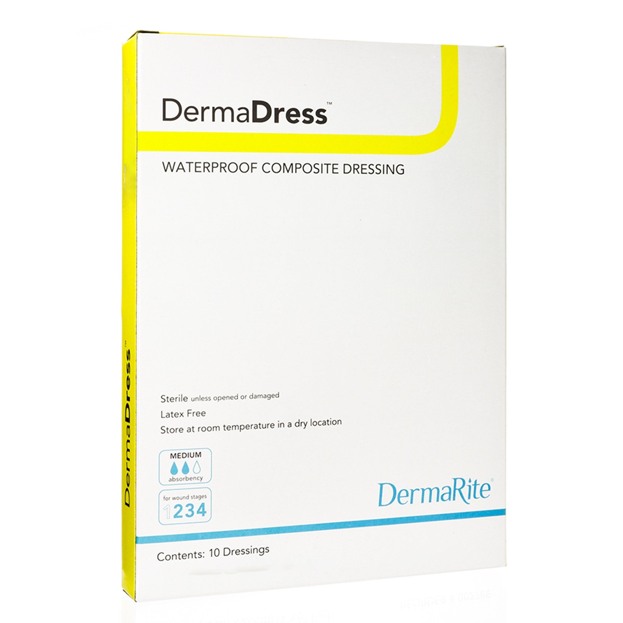 Composite Dressing DermaDress™ 4 X 10 Inch Rectangle Sterile Waterproof Film Backing
