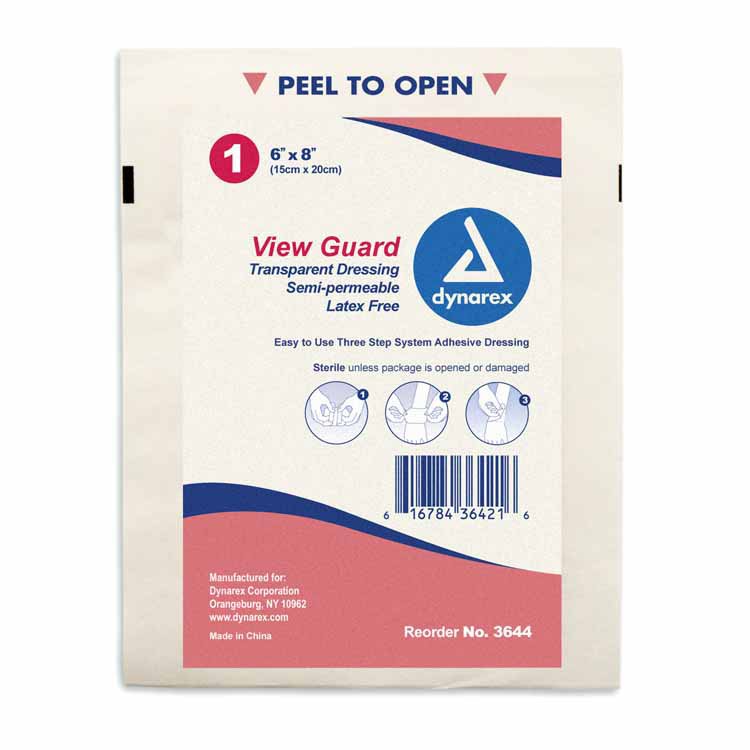 Transparent Film Dressing View Guard™ 6 X 8 Inch 2 Tab Delivery Rectangle Sterile