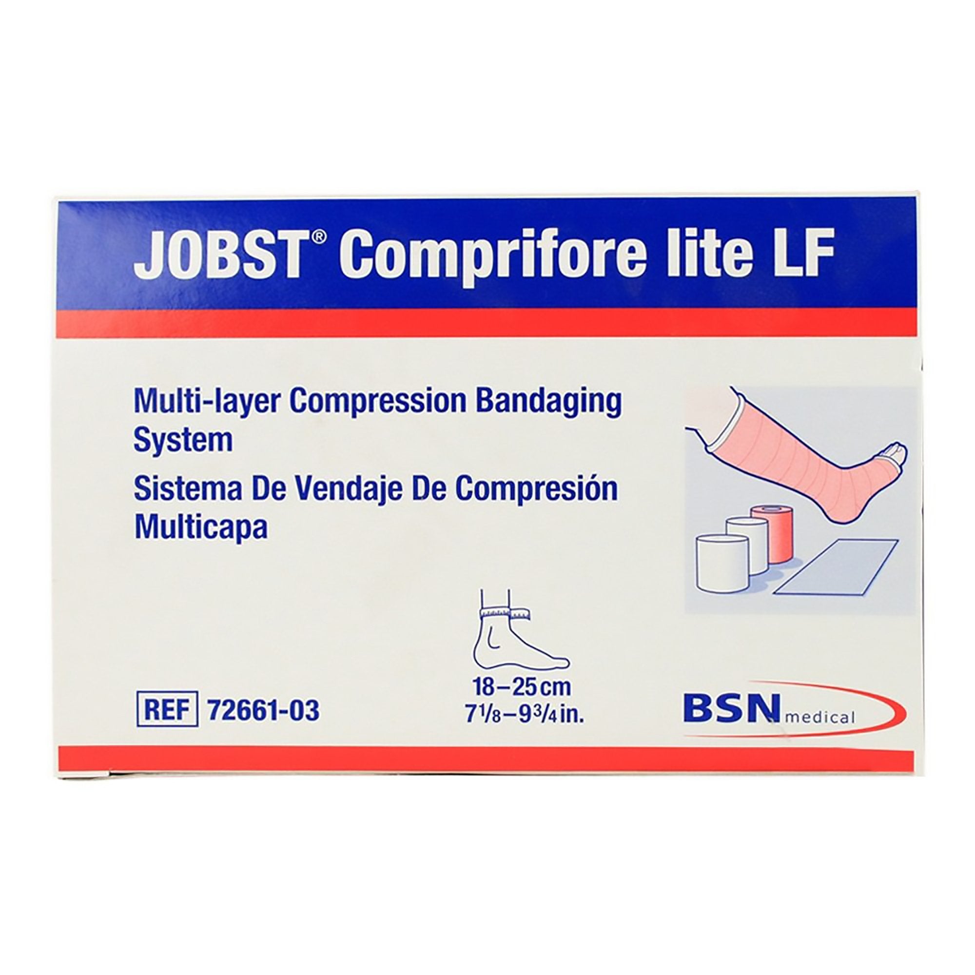 3 Layer Compression Bandage System JOBST® Comprifore® lite LF No Closure Tan / White NonSterile 40 mmHg