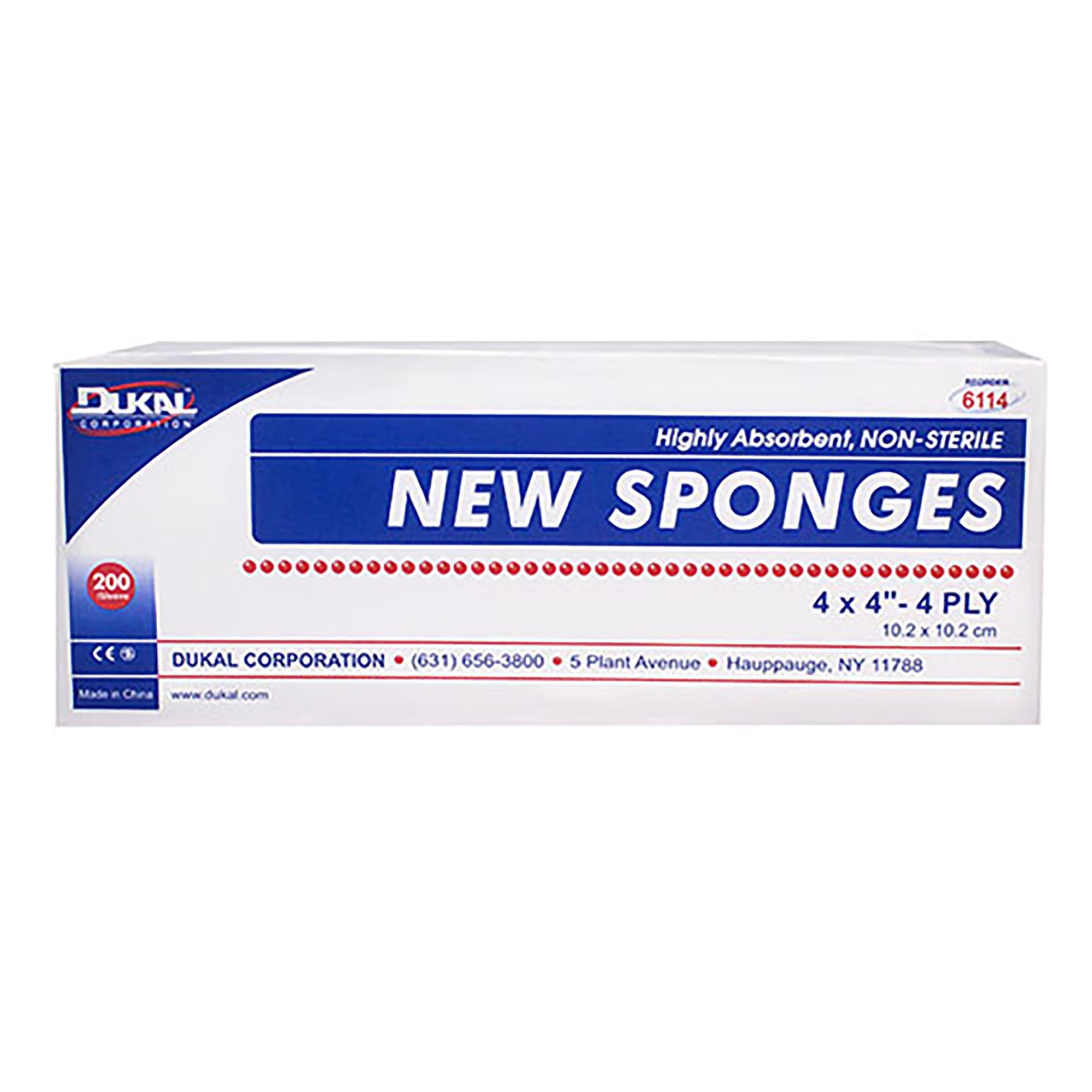 Nonwoven Sponge Dukal™ 4 X 4 Inch 200 per Pack NonSterile 4-Ply Square