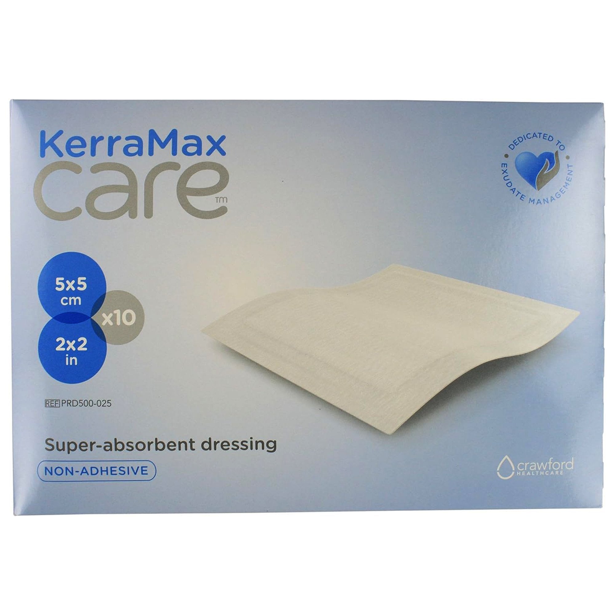 Super Absorbent Dressing KerraMax Care® 2 X 2 Inch Square
