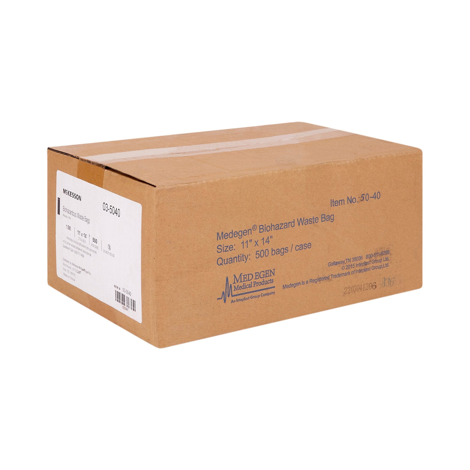 Infectious Waste Bag McKesson 1 to 6 gal. Red Bag 11 X 14 Inch