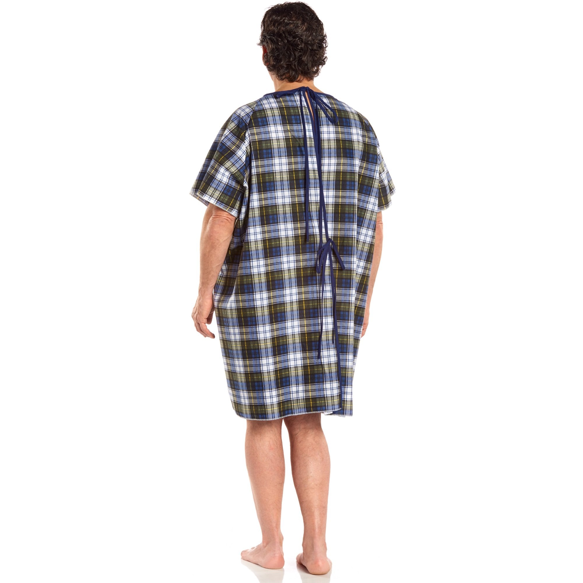 Patient Exam Gown TieBack™ One Size Fits Most Blue Reusable