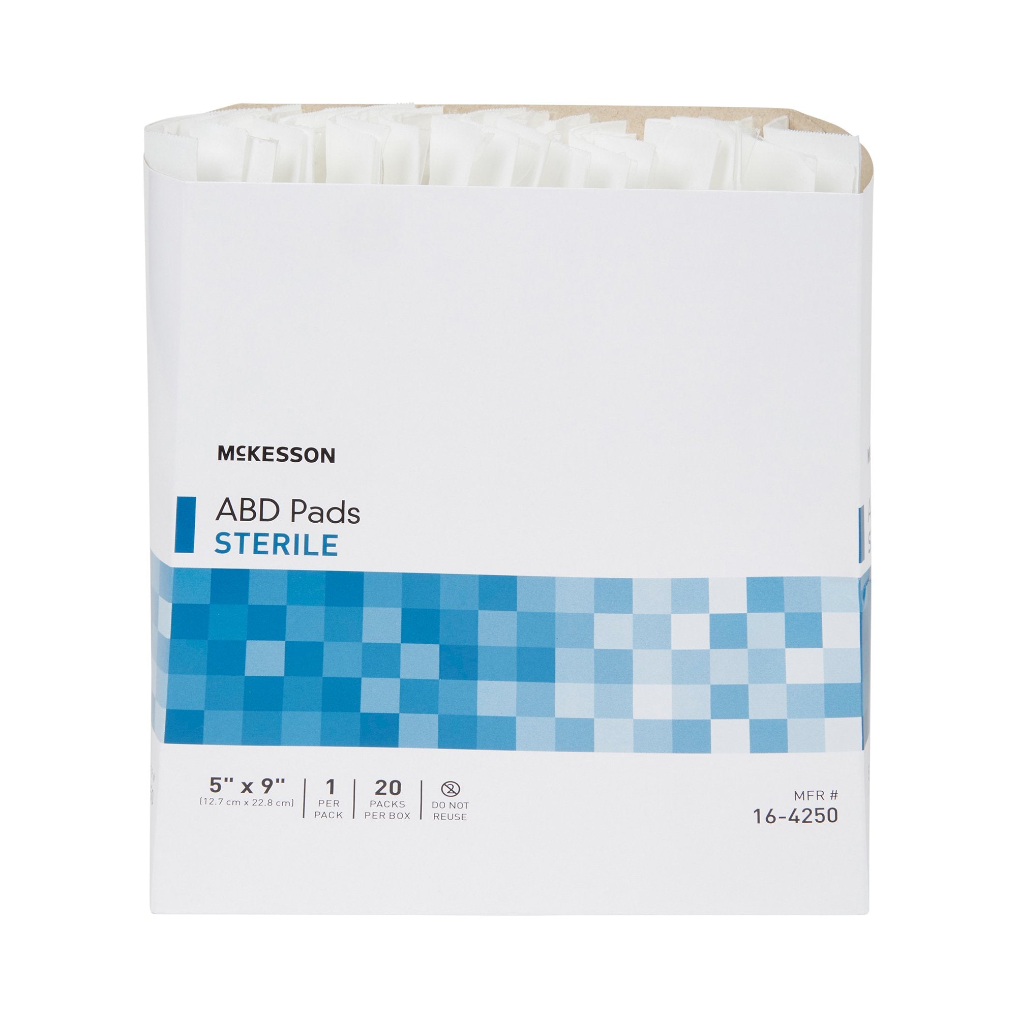 Abdominal Pad McKesson 5 X 9 Inch 1 per Pack Sterile Rectangle