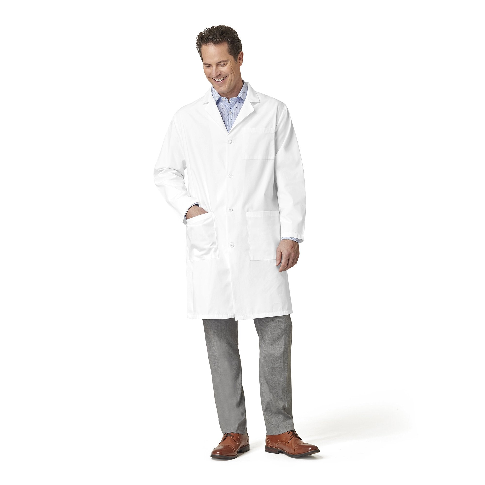 Lab Coat White Medium Knee Length 65% Polyester / 35% Cotton Reusable