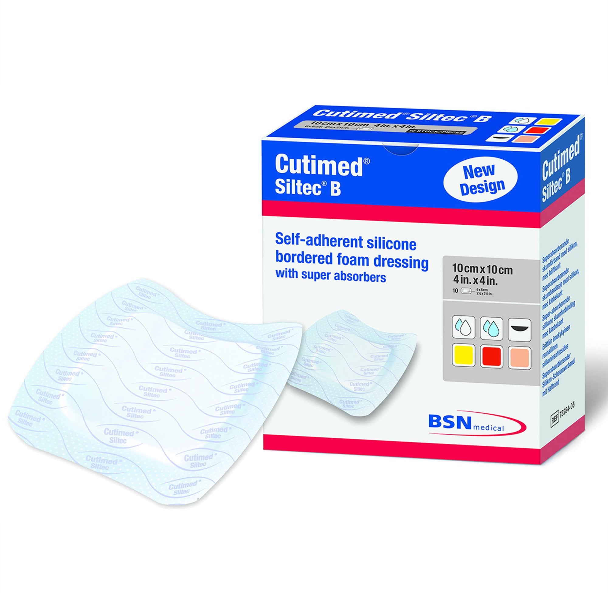 Foam Dressing Cutimed® Siltec B 6 X 6 Inch With Border Film Backing Silicone Face and Border Square Sterile
