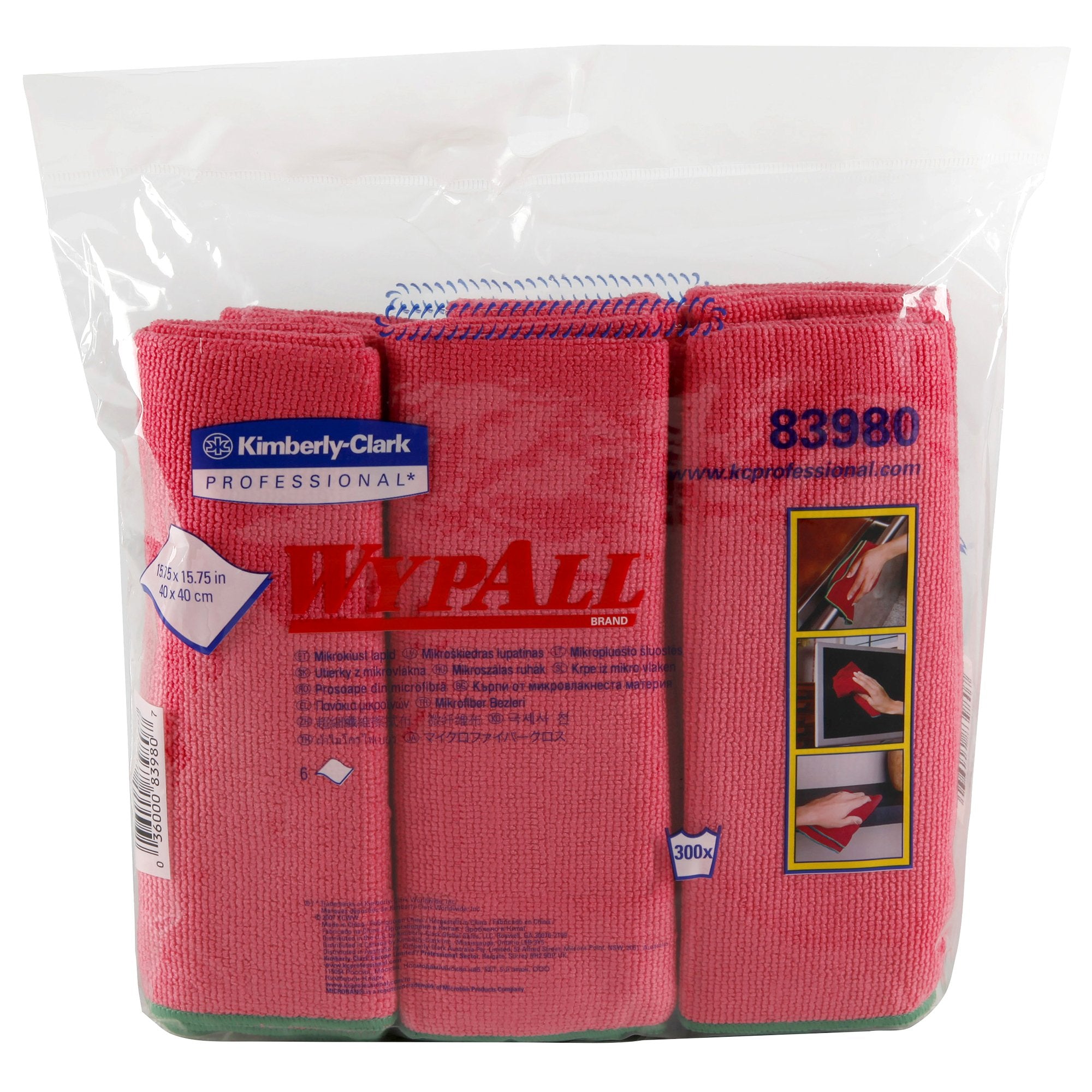Cleaning Cloth WypAll® Red NonSterile Microfiber 15-3/4 X 15-3/4 Inch Reusable