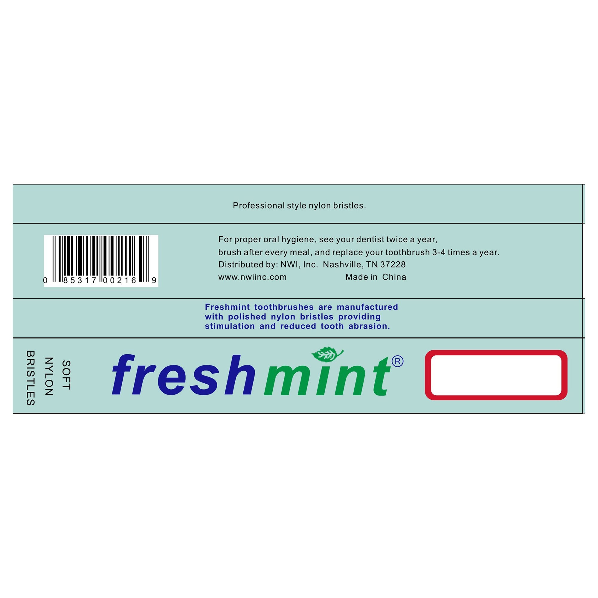 Toothbrush Freshmint® Assorted Colors Adult Nylon