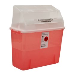 Sharps Container GatorGuard™ In-Room™ Translucent Red Base 8-3/4 H X 12-1/4 W X 12-1/4 D Inch Horizontal Entry 2 Gallon