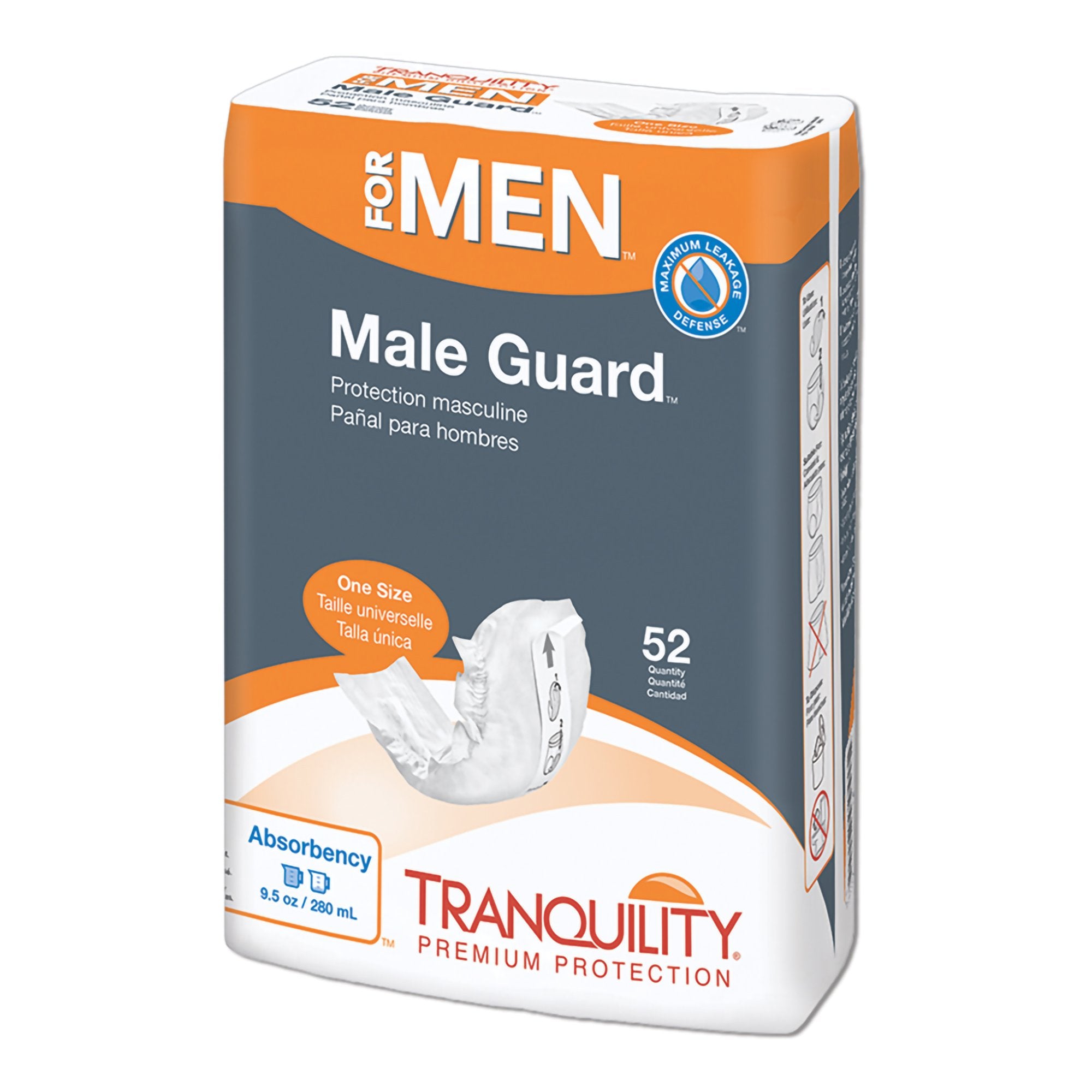 Bladder Control Pad Tranquility® Male Guard™ 12-1/4 Inch Length Heavy Absorbency Superabsorbant Core One Size Fits Most