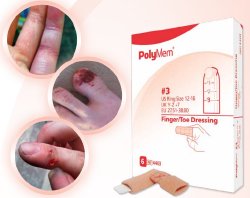 Foam Dressing PolyMem® Finger / Toe 2-1/5 to 2-3/5 Inch Circumference Without Border Film Backing Nonadhesive Finger / Toe Sterile