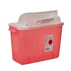 Sharps Container SharpStar™ In-Room™ Translucent Red Base 11-3/4 H X 13-3/4 W X 6 D Inch Horizontal Entry 2 Gallon