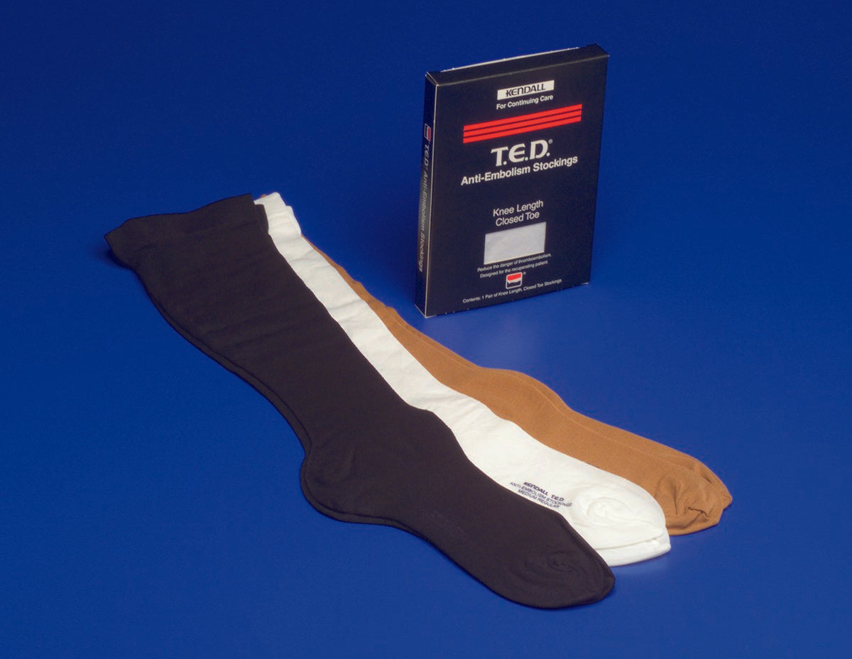 Anti-embolism Stocking T.E.D.™ Knee High Medium / Regular Black Closed Toe