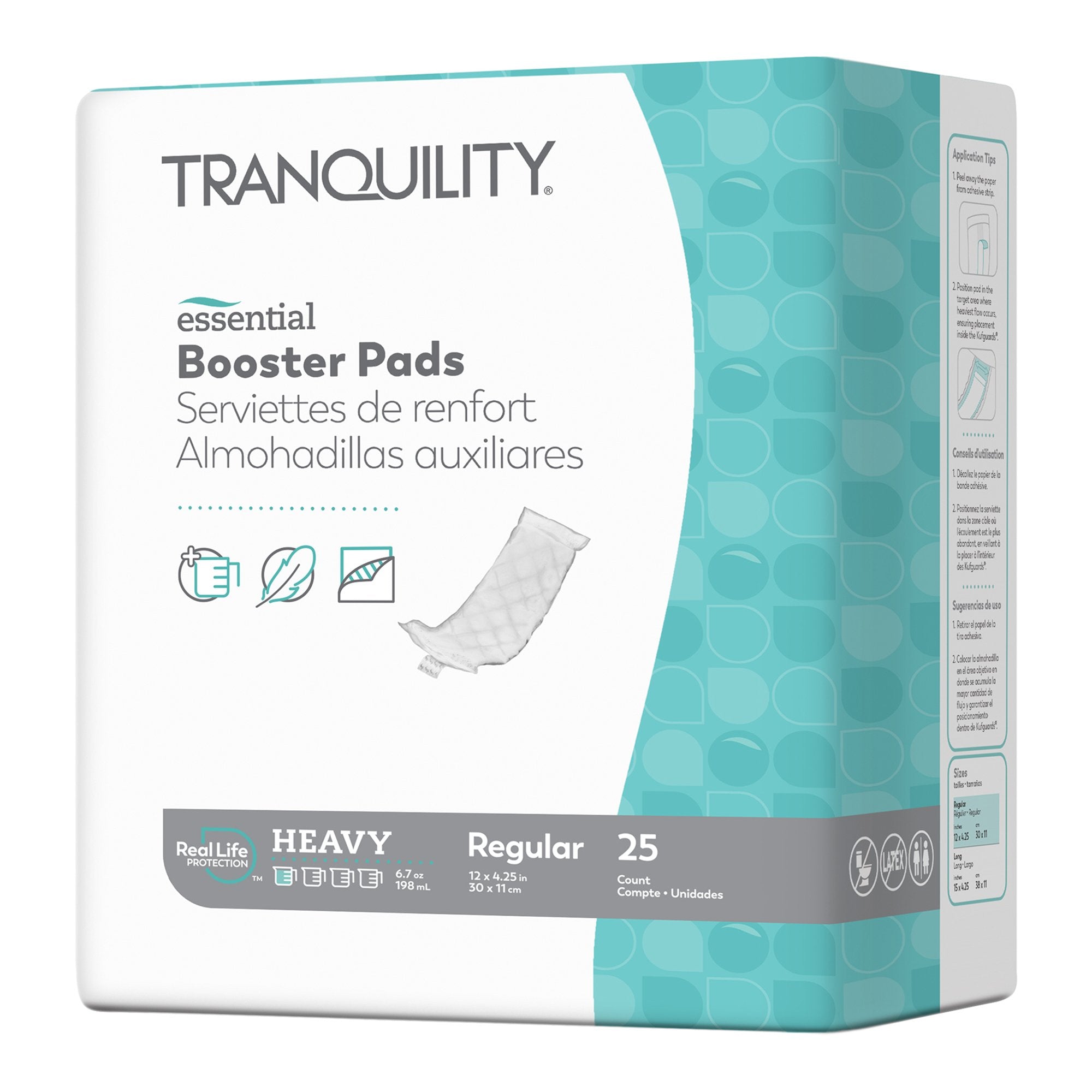 Booster Pad Tranquility® Essential 4-1/4 X 12 Inch Heavy Absorbency Superabsorbant Core Regular