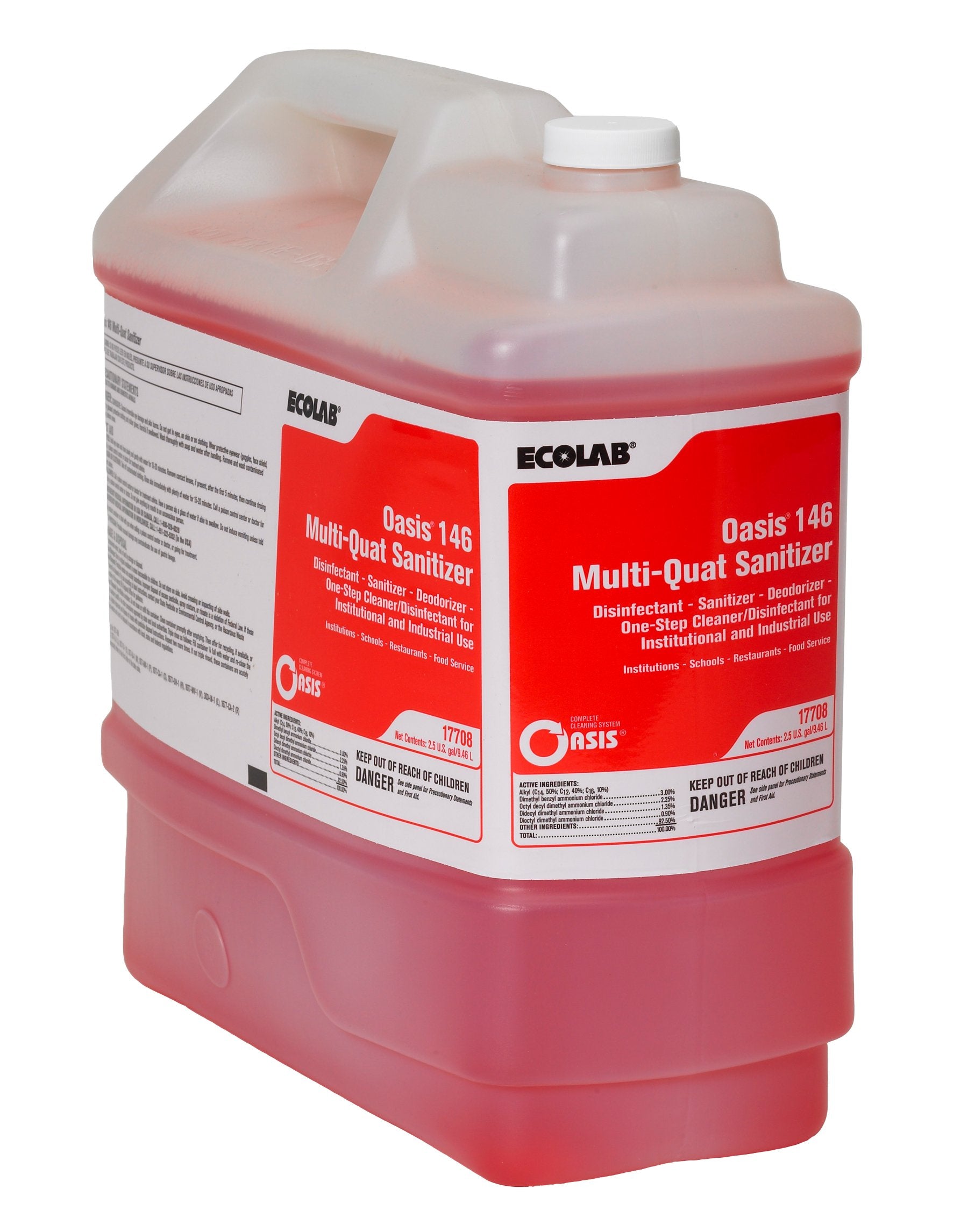 Oasis® 146 Multi-Quat Sanitizer Surface Disinfectant Quaternary Based Manual Pour Liquid Concentrate 2.5 gal. Jug Alcohol Scent NonSterile