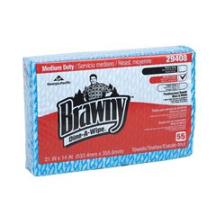 Foodservice Towel Brawny® Dine-A-Wipe® Medium Duty Blue / White NonSterile Carded Rayon 14 X 21 Inch Disposable