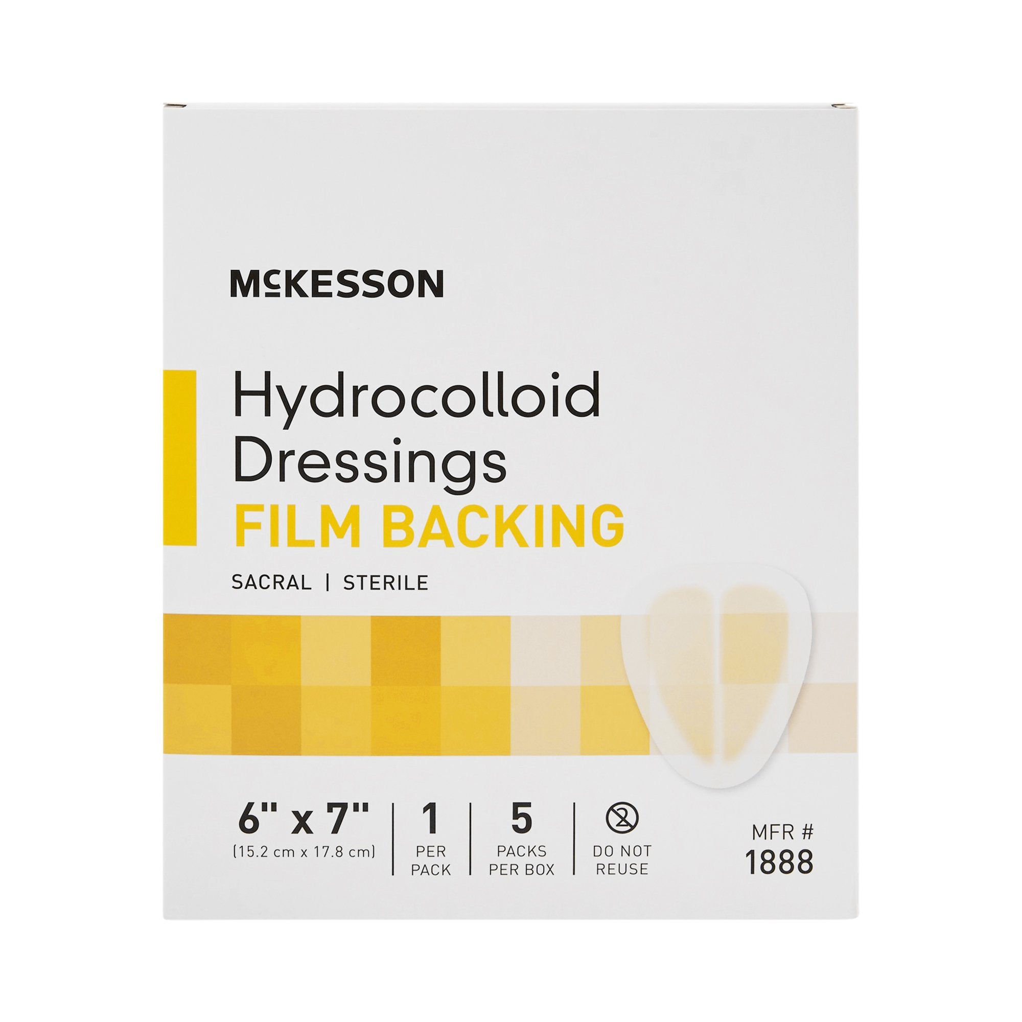 Hydrocolloid Dressing McKesson 6 X 7 Inch Sacral