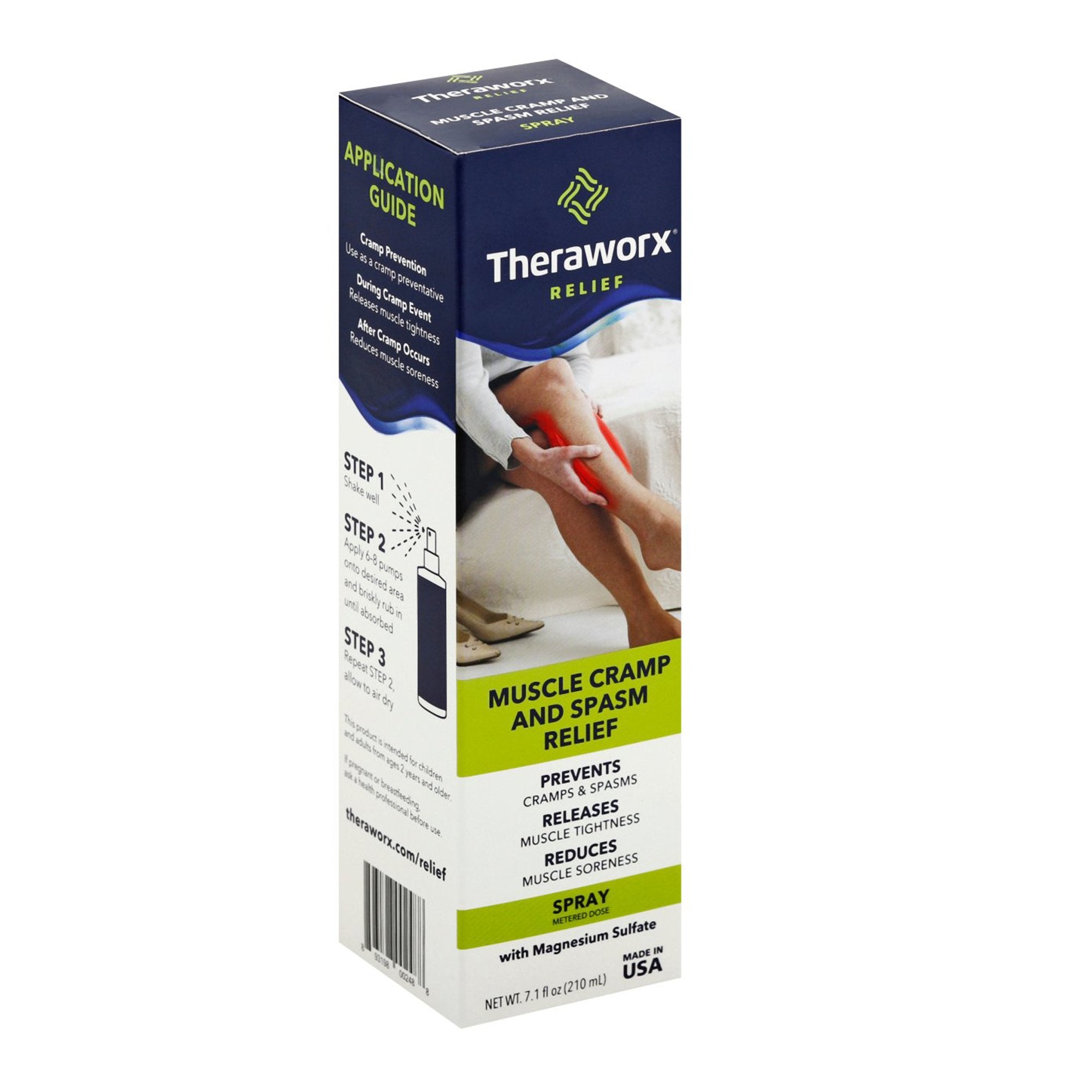 Topical Pain Relief Theraworx® Relief 0.5% Strength Magnesium Sulfate 6X HPUS Spray 7.1 oz.