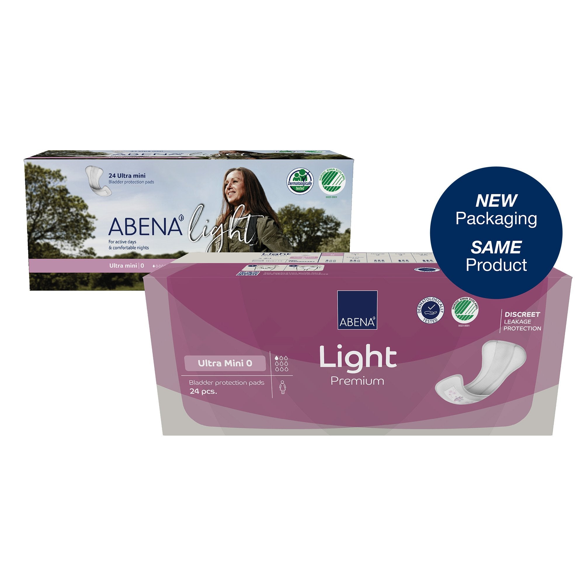 Bladder Control Pad Abena® Premium Light Ultra Mini 3.1 X 7.4 Inch Light Absorbency Fluff / Polymer Core Size 0