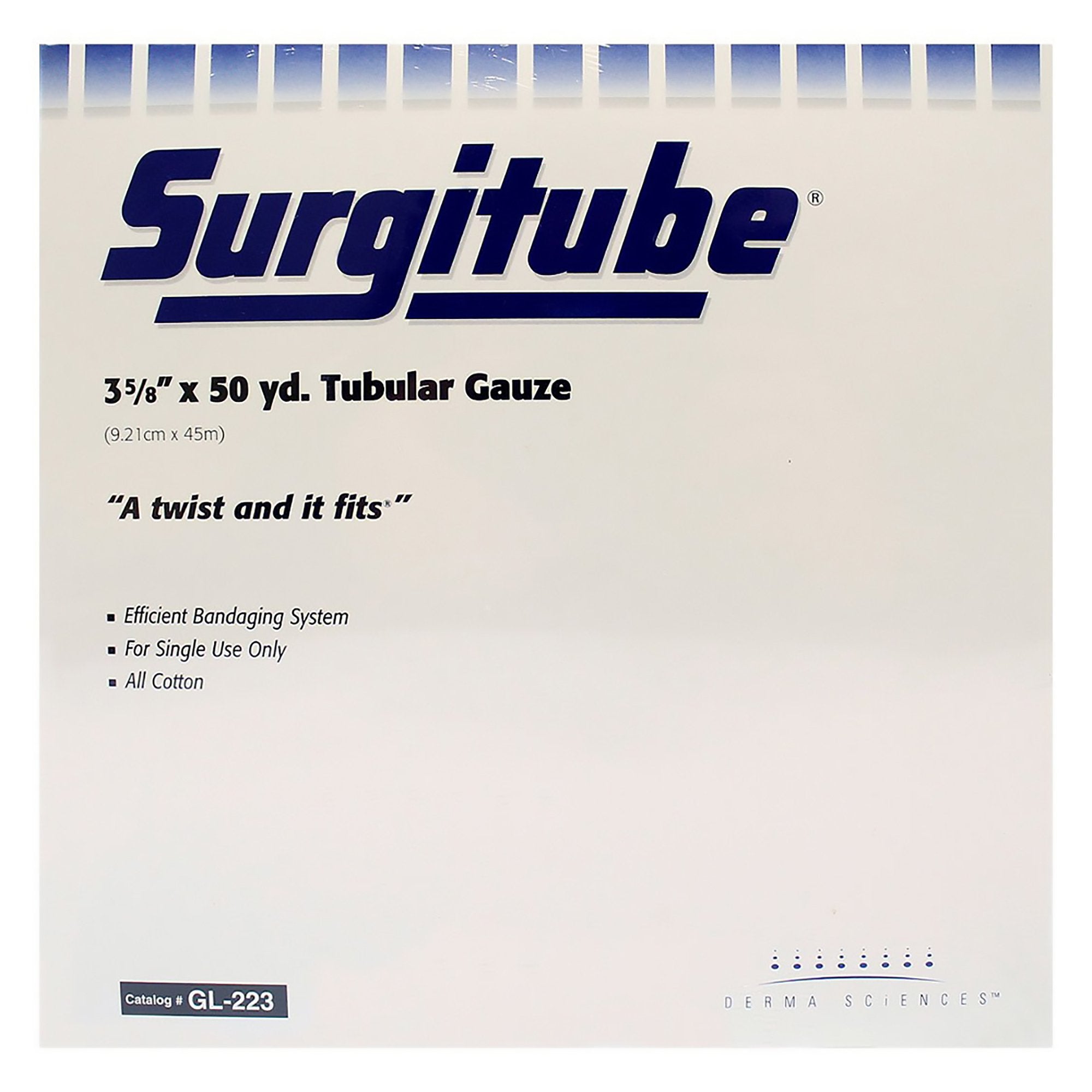 Tubular Retainer Dressing Surgitube® Cotton 3-5/8 Inch X 50 Yard Size 5 White Leg / Thigh / Head NonSterile