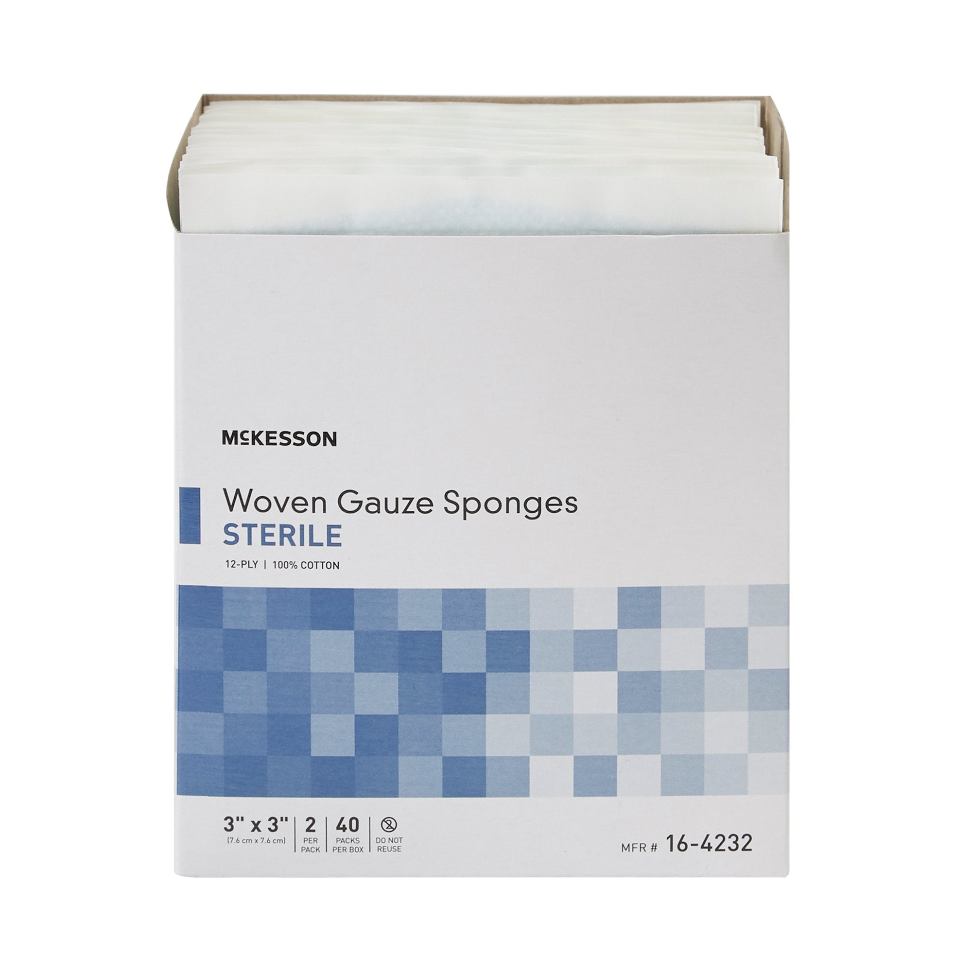 Gauze Sponge McKesson 3 X 3 Inch 2 per Pack Sterile 12-Ply Square