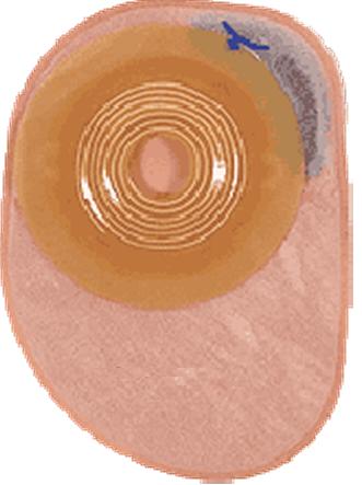 Ostomy Pouch Assura® One-Piece System 7 Inch Length, Midi Flat, Pre-Cut 1-3/8 Inch Stoma Closed End