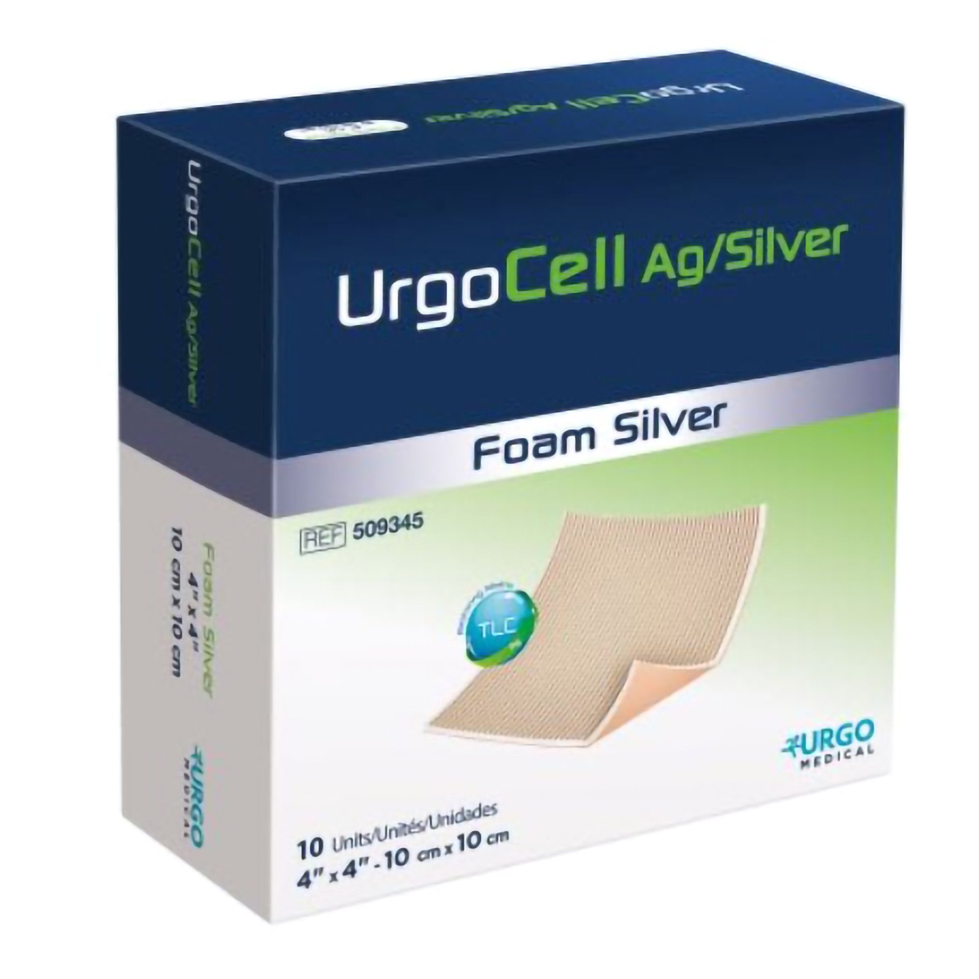 Silver Foam Dressing UrgoCell™ Ag 4 X 4 Inch Square Sterile