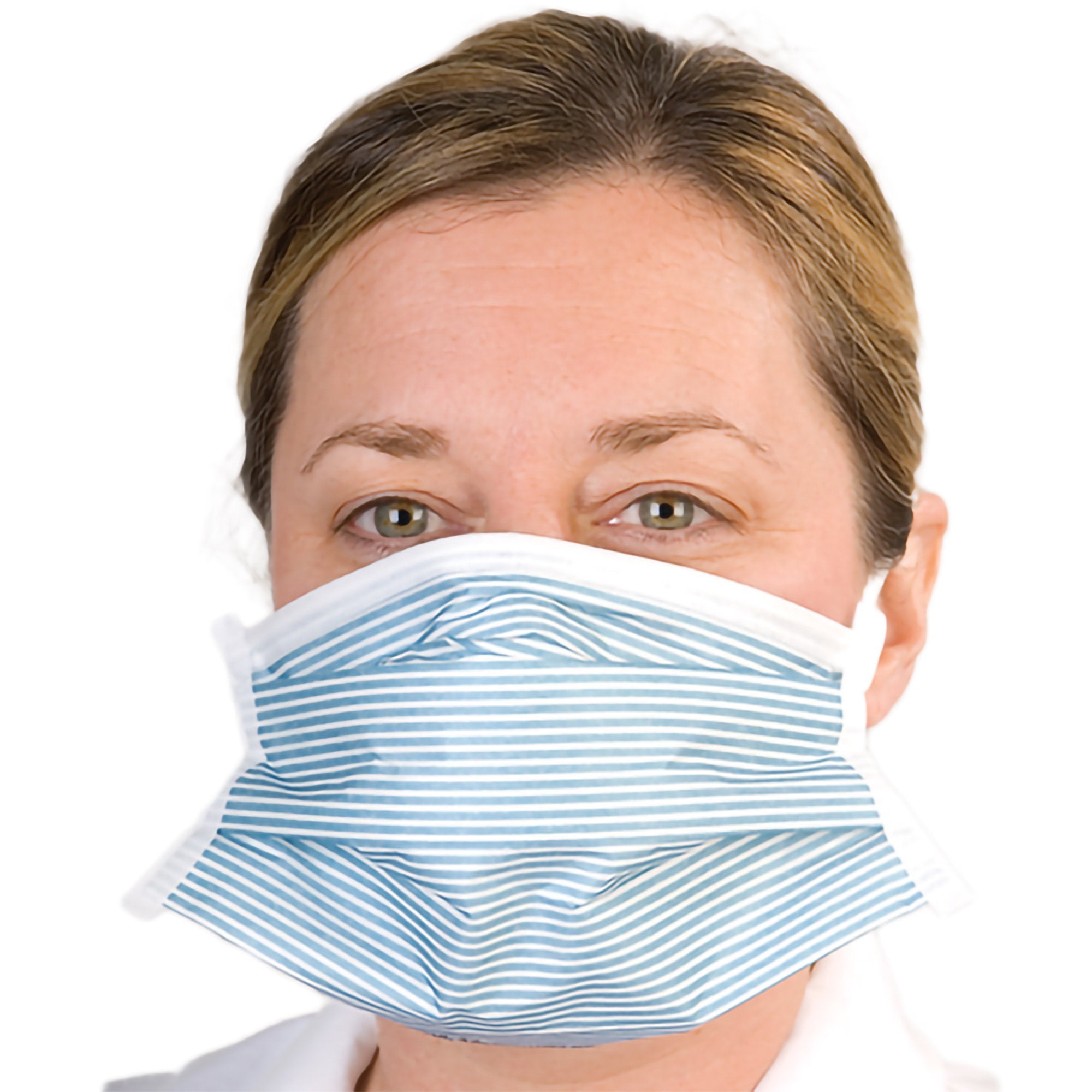 Particulate Respirator / Surgical Mask Isolator Plus Medical N95 Chamber Elastic Strap One Size Fits Most Blue / White Stripe NonSterile Not Rated Adult