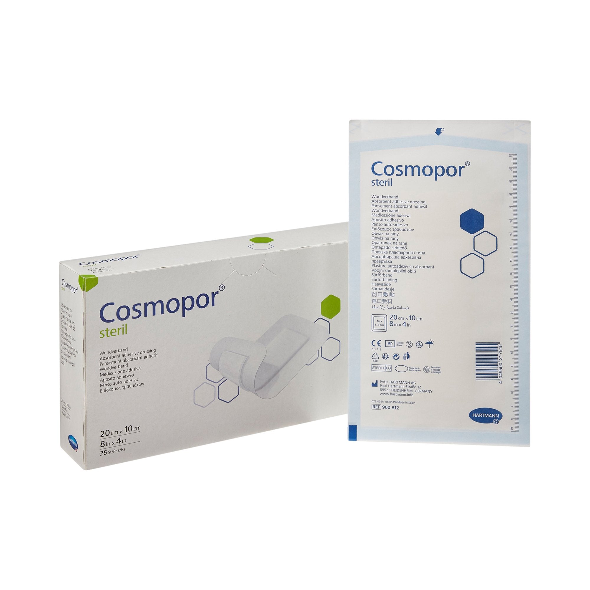 Adhesive Dressing Cosmopor® 4 X 8 Inch Nonwoven Rectangle White Sterile