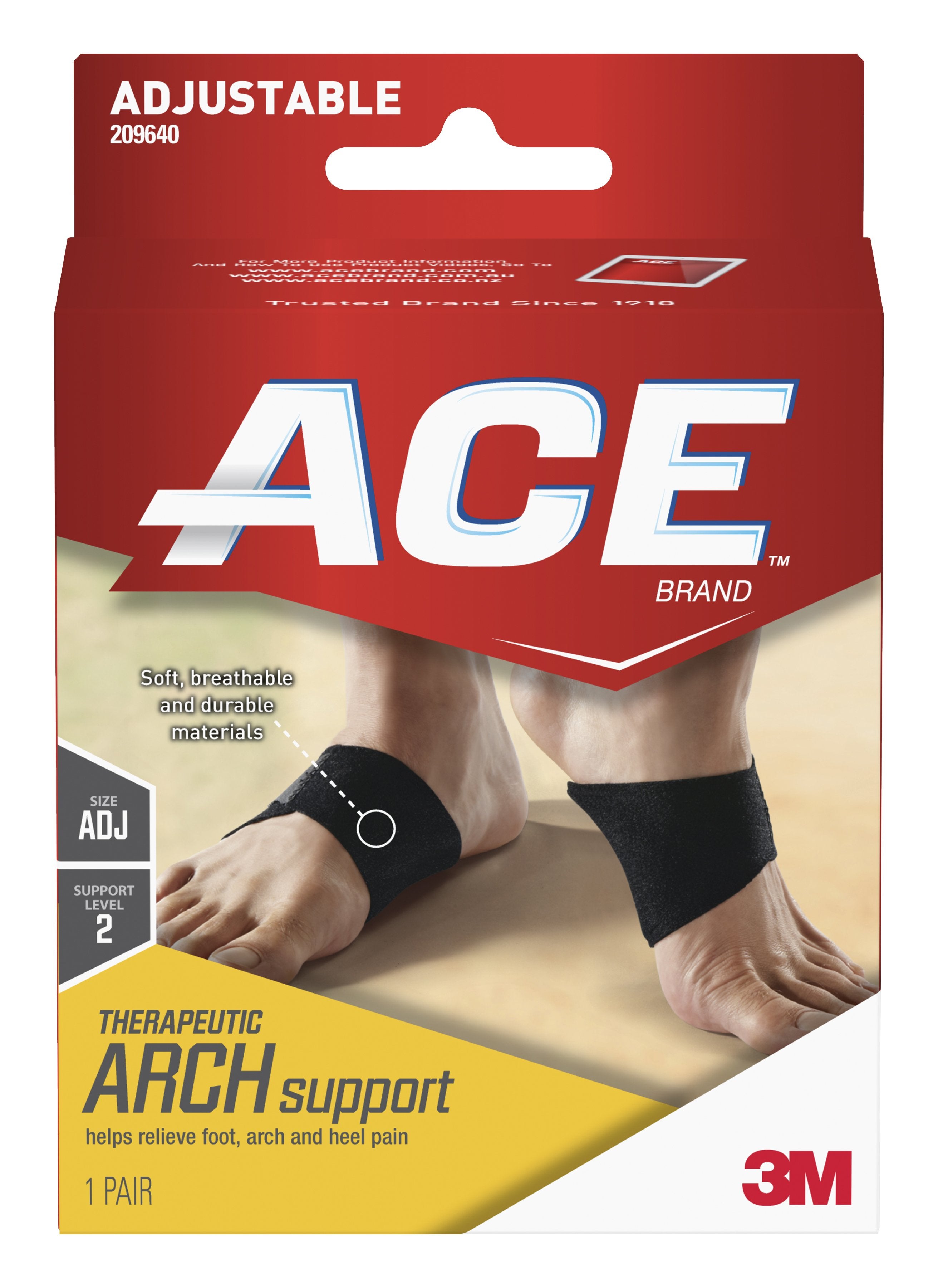 3M™ Ace™ Therapeutic Arch Support One Size Fits Most Black