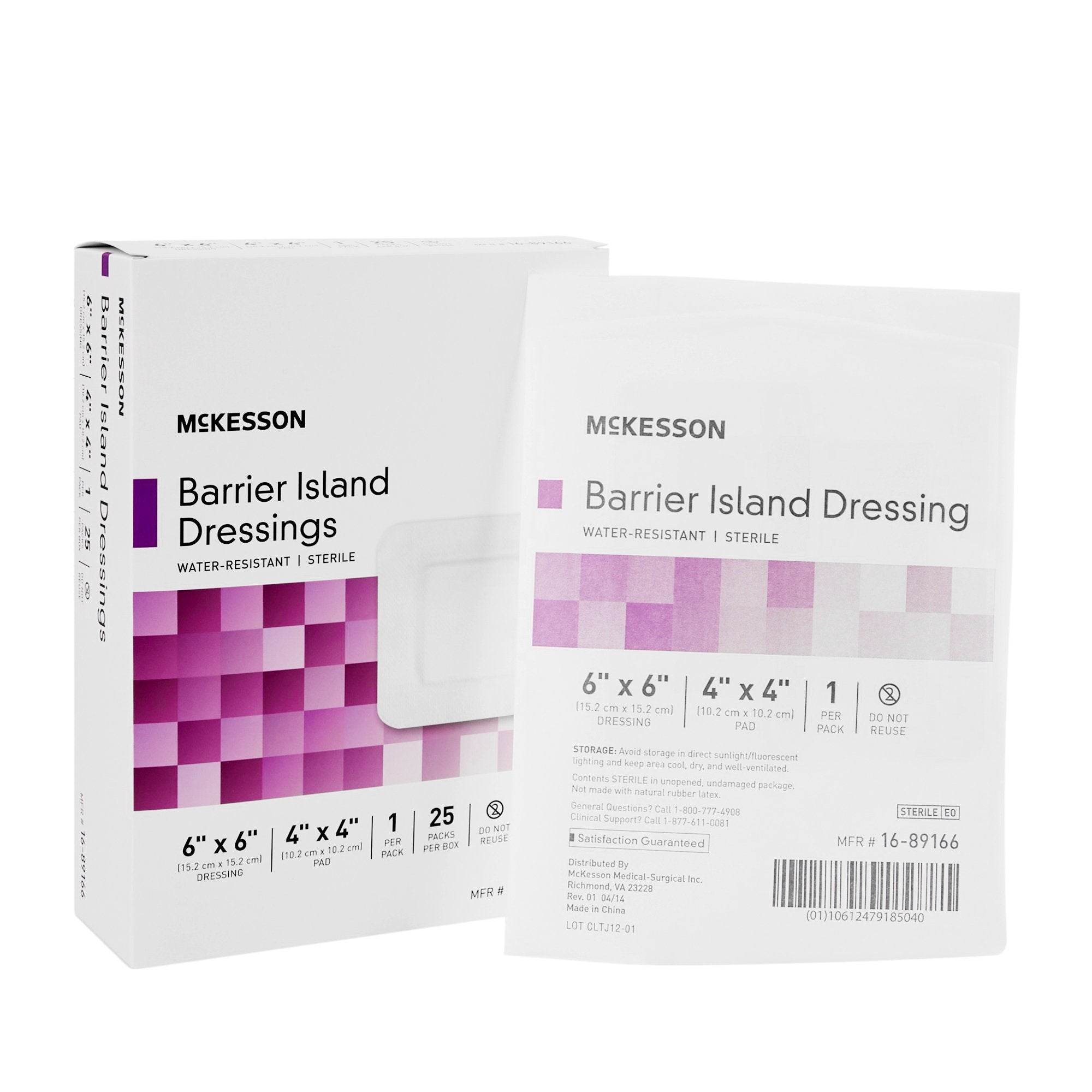 Composite Dressing McKesson 6 X 6 Inch Square Sterile Water Resistant Film Backing